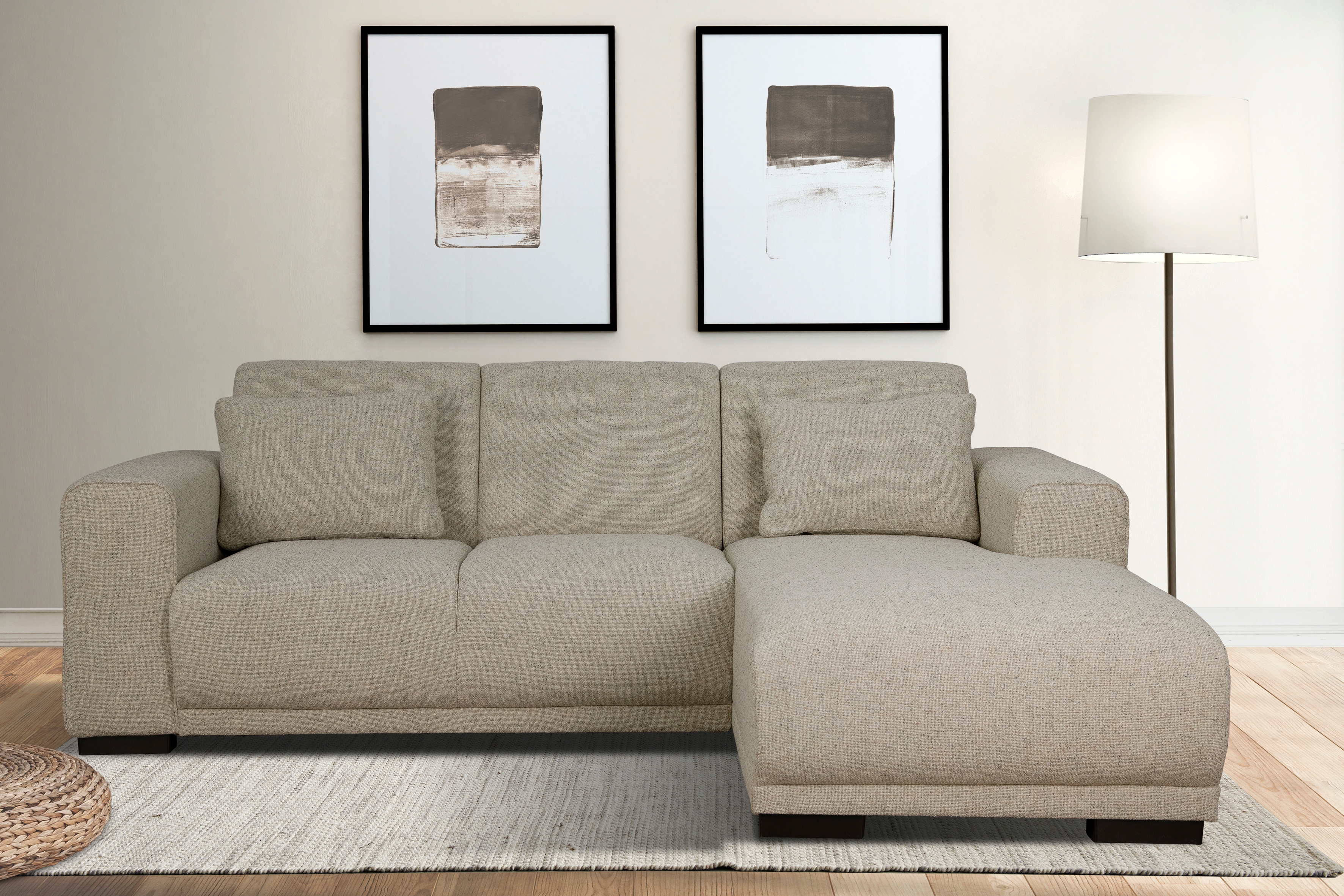 OTTO home Ecksofa "BORNHOLM L-Form, B: 234 cm - OTTO. Verlässliche Qualität." Recamiere links oder rechts bestellbar, Wellenfederung, inkl. 2 Kissen