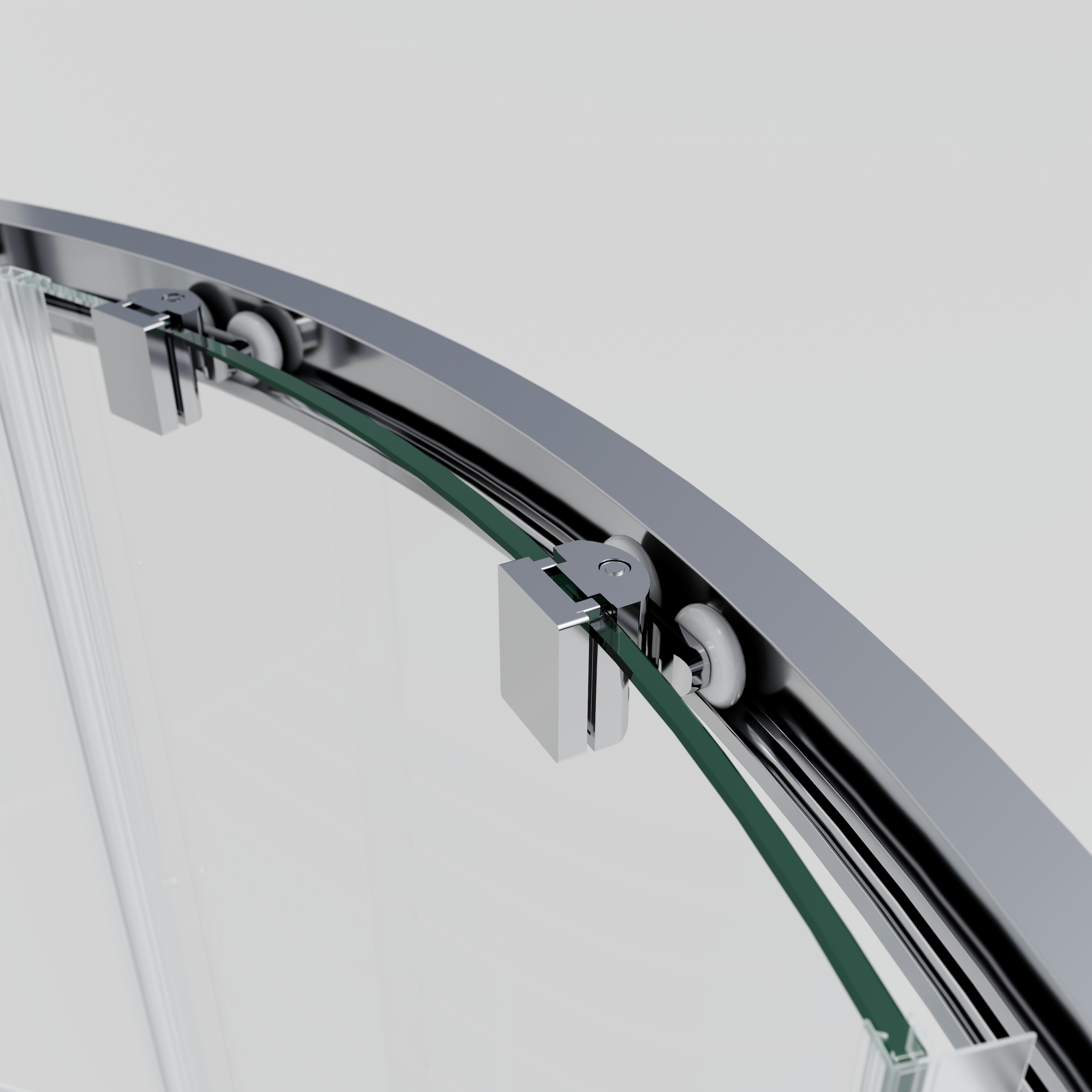 welltime Runddusche »New Trento mit Streifendekor« Extrahohe 195cm, 6mm ESG, verbessertes Rollensystem, Streifendekor