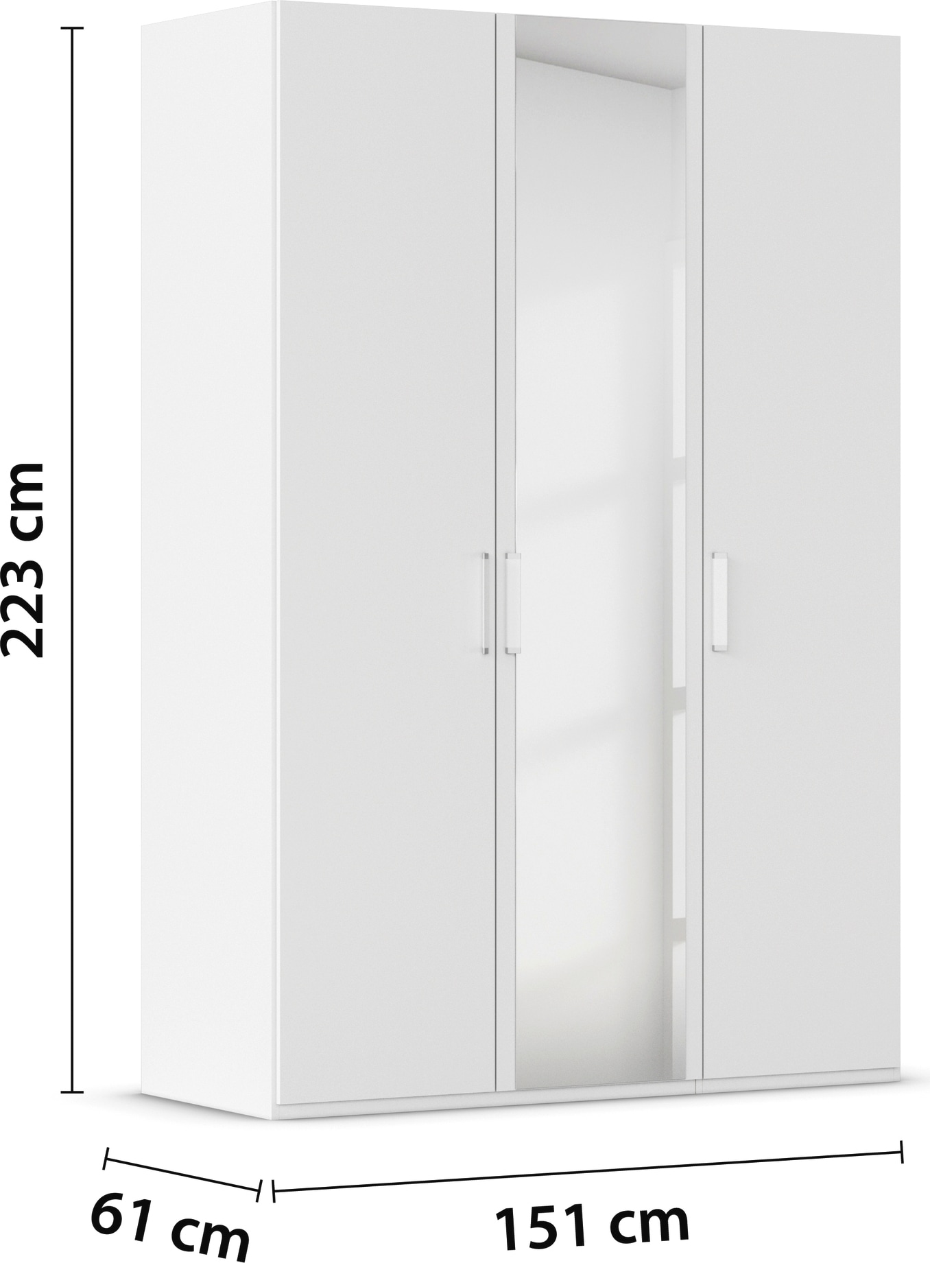rauch Drehtürenschrank »Kleiderschrank Schrank Garderobe Schlafzimmerschrank EVELYN«, (in 2 Höhen 197 oder 210 cm erhältlich), in elegantem Stil, viel Stauraum 3 Breiten und 2 Höhen MADE IN GERMANY