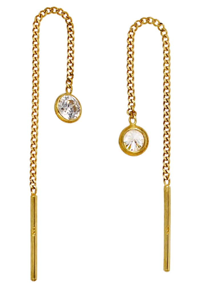 Paar Ohrhänger JOBO, gold (gelbgold 333), Ohrringe, Damen, Gelbgold 333, 333 Gold mit Zirkonia 2