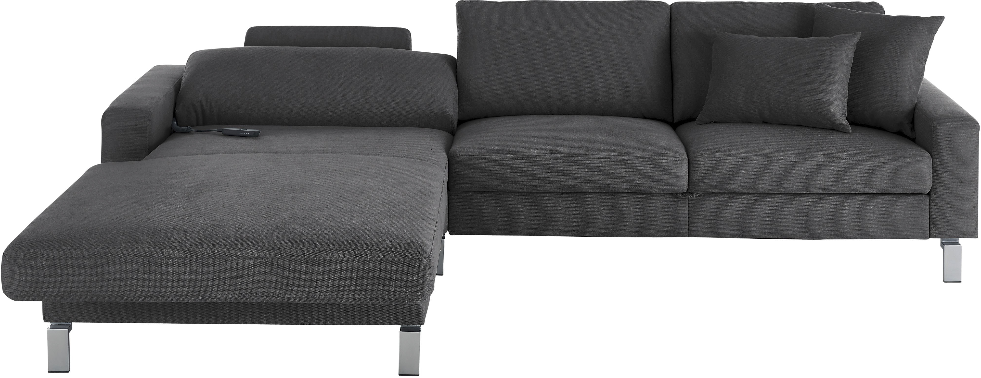 Thumbnail - 3C Candy Ecksofa "Lecce, wahlweise PUR-Schaumstoff oder Tonnentaschenfederkern", Bett im 2,5-Sitzer, teilmotorische Schl...