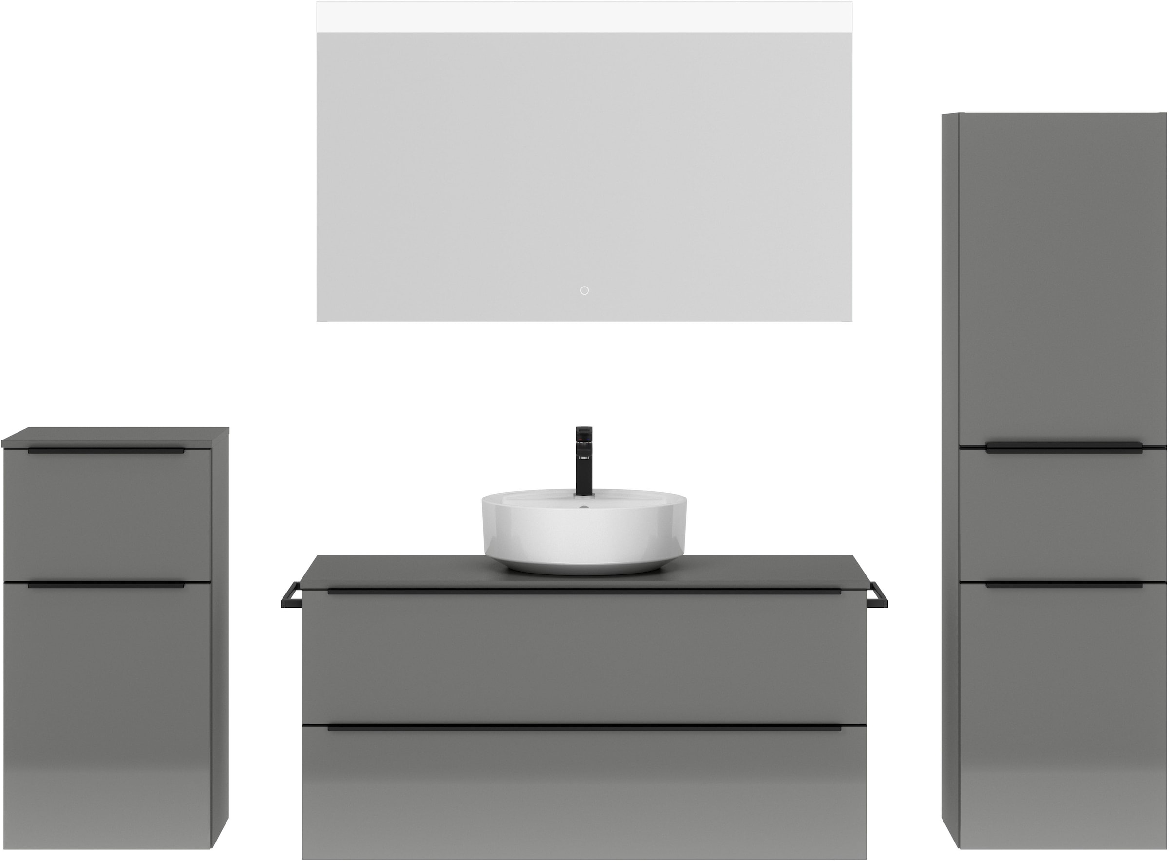 nobilia Badmöbel-Set "Alvene", (4 St., vormontiert, mit Soft-Close), Hochgl günstig online kaufen