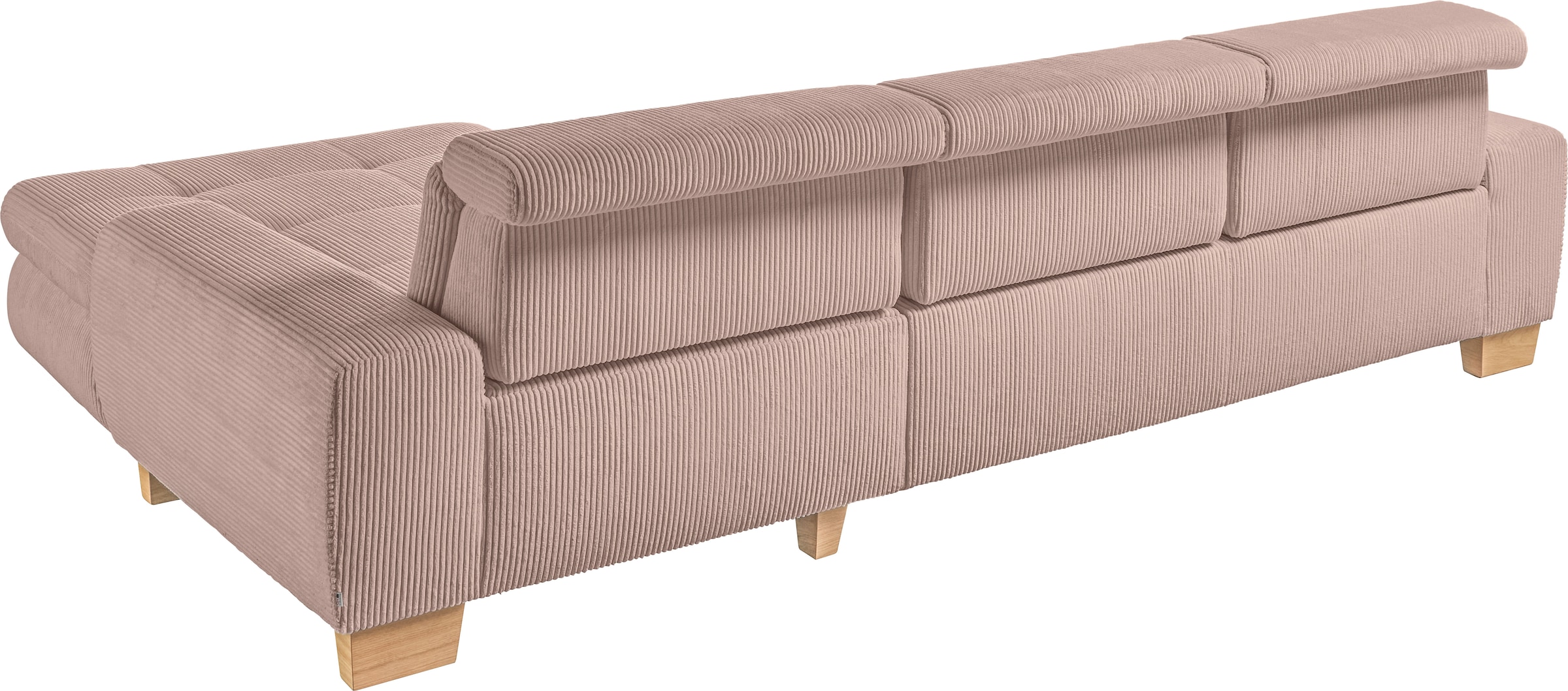 set one by Musterring Ecksofa whlw. mit Funktion, Kaltschaum, in Cord, rose, Sitzhöhe 49