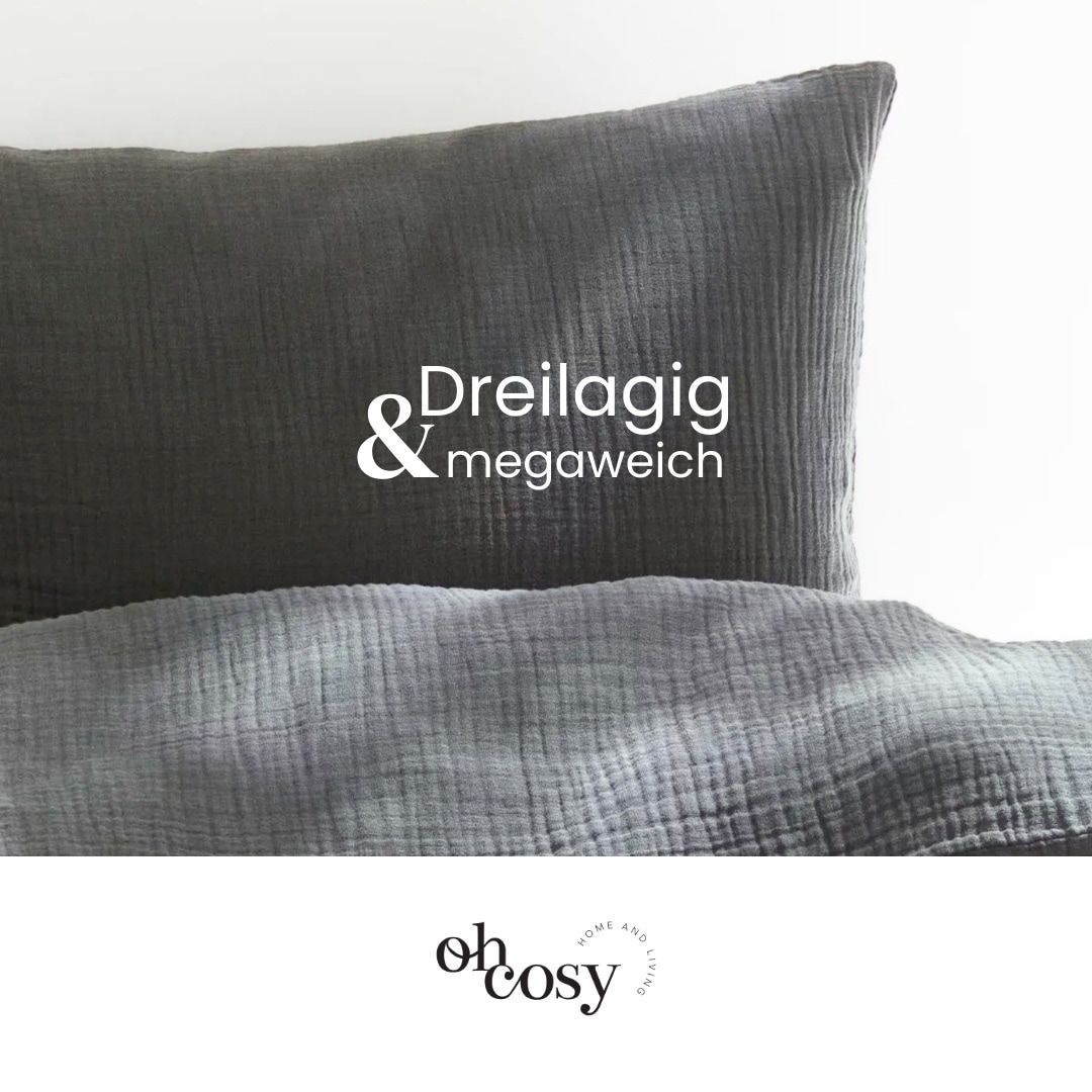 Oh cosy Bettwäsche »Sally aus superweichem Musselin, 135x200cm + 80x80cm«, Made in Green