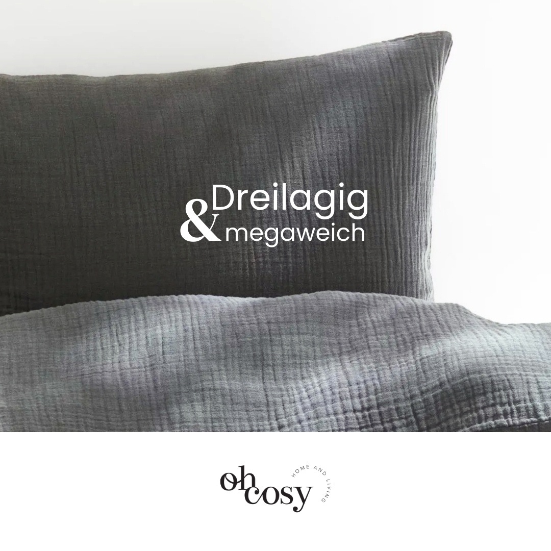 Oh cosy Bettwäsche "Sally aus superweichem Musselin, 135x200cm + 80x80cm" 2 günstig online kaufen