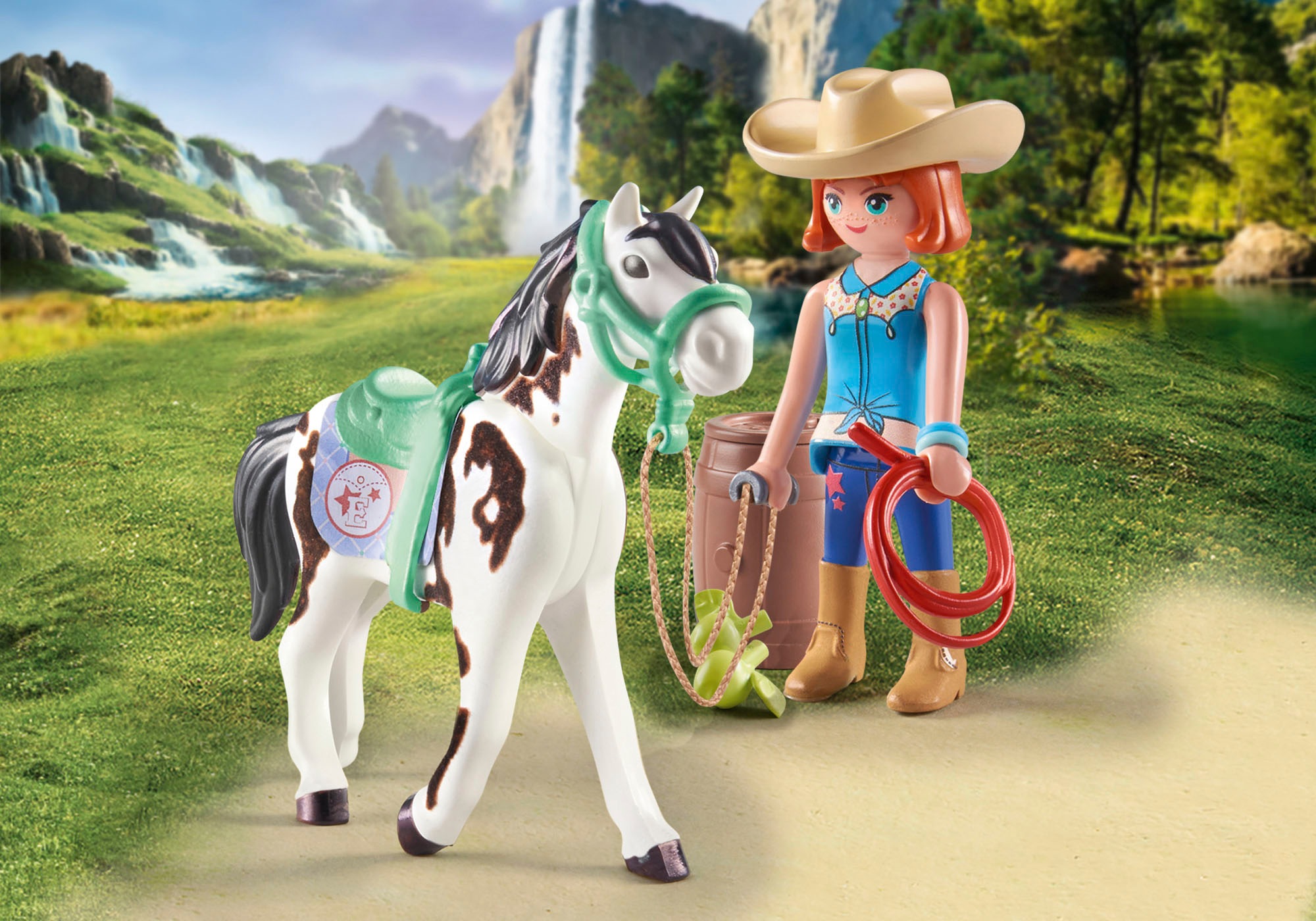 Playmobil® Konstruktions-Spielset »Ellie & Sawdust mit Westernübung (71358), Horses of Waterfall«, (16 St.)