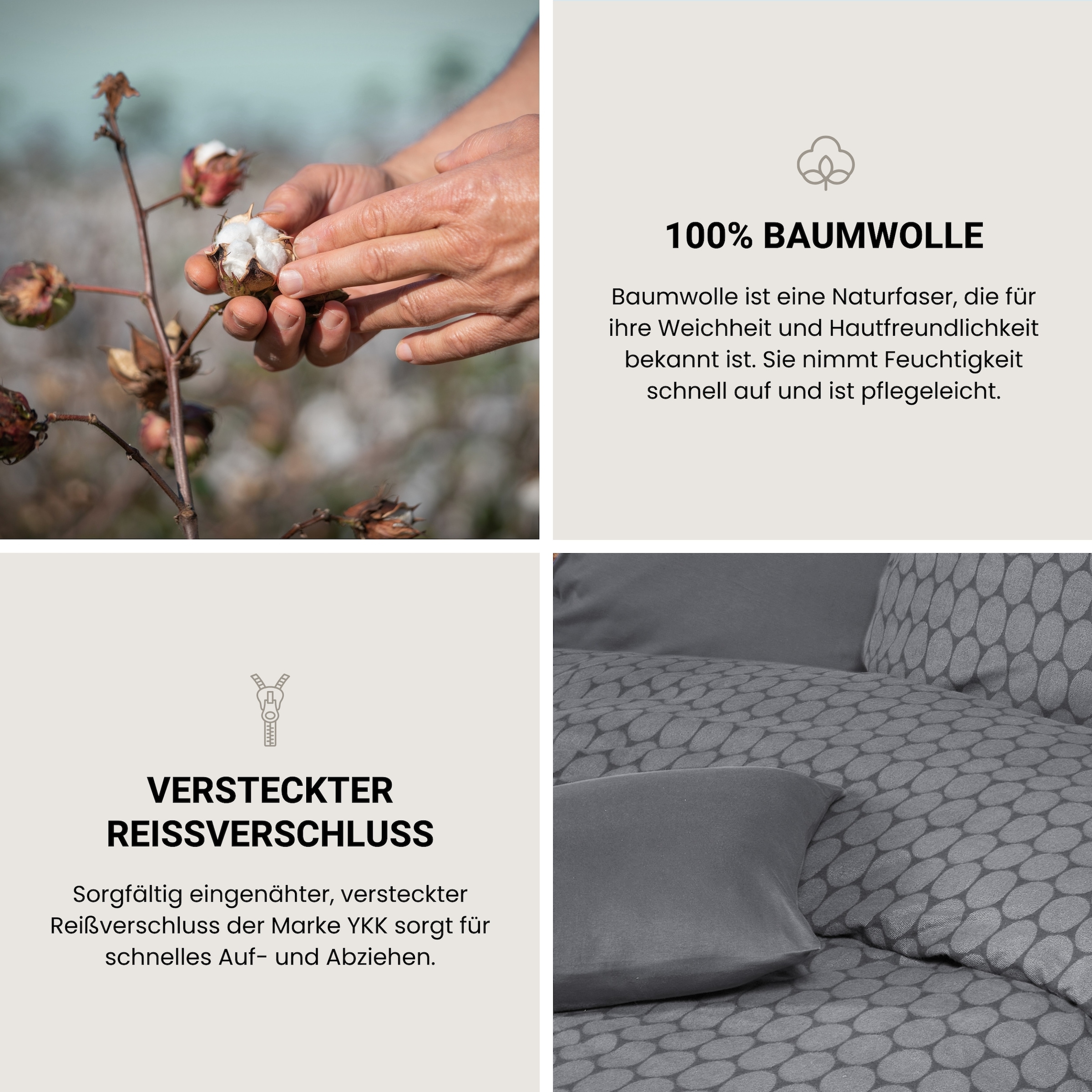 Schiesser Bettwäsche »Drops aus weicher Baumwolle mit modernem Grafikprint«, MADE IN GREEN by OEKO-TEX®-zertifiziert