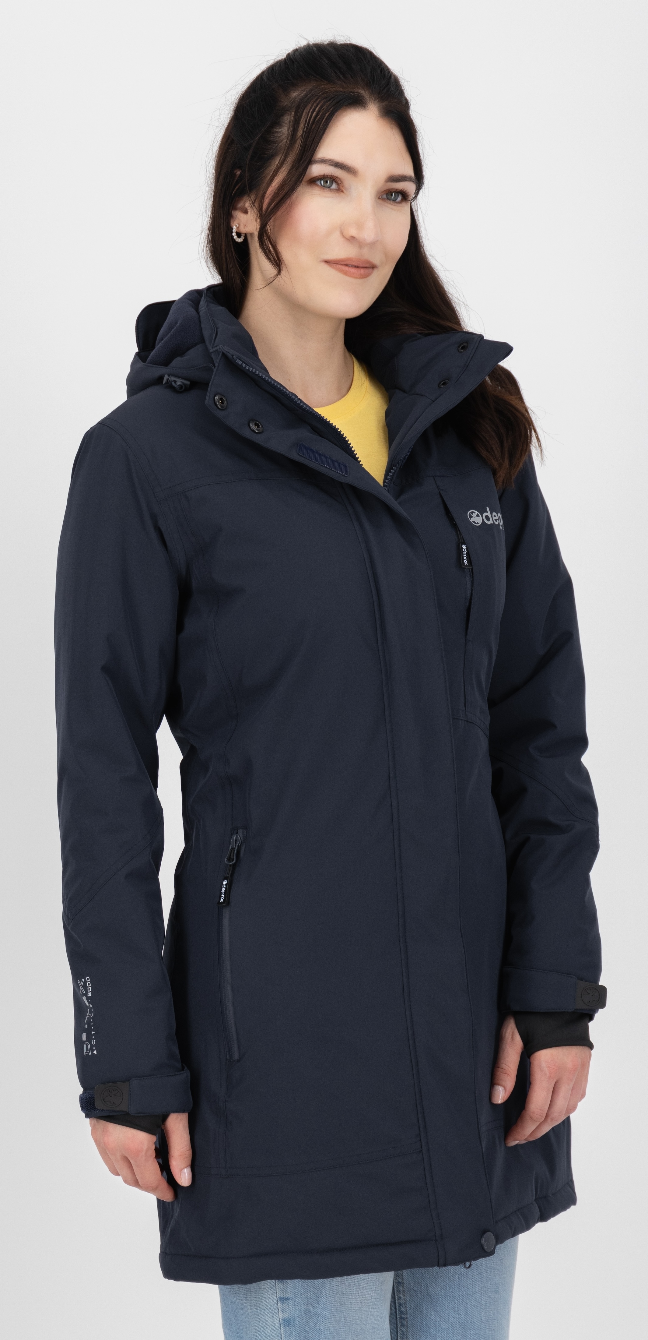 DEPROC Active Winterjacke "MONTREAL LONG WMN" mit Kapuze auch in Großen Größen erhältlich