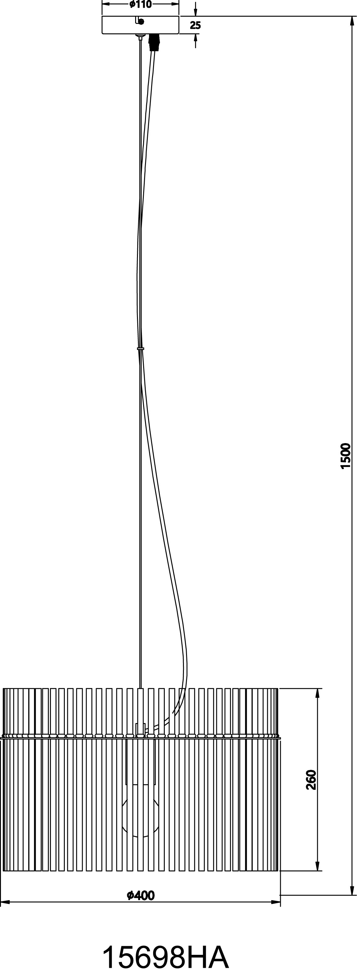 GLOBO LIGHTING Hängeleuchte »GORLEY« E27 1 Stk. Hängelampe schwarz Glasstäbe amber klar verlaufend elegant