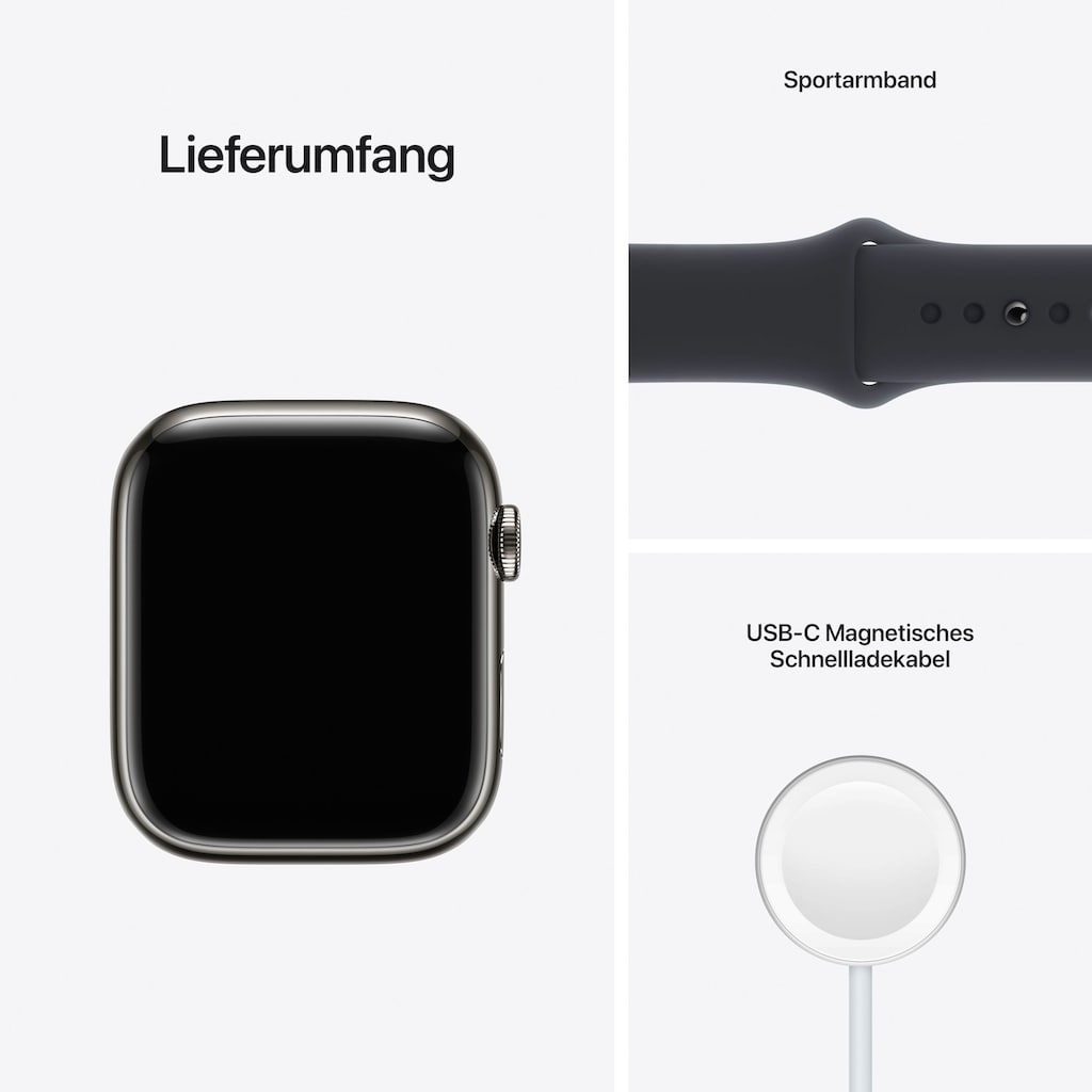 Apple Smartwatch »Watch Series 7 GPS + Cellular, 45mm«, (Watch OS 8)