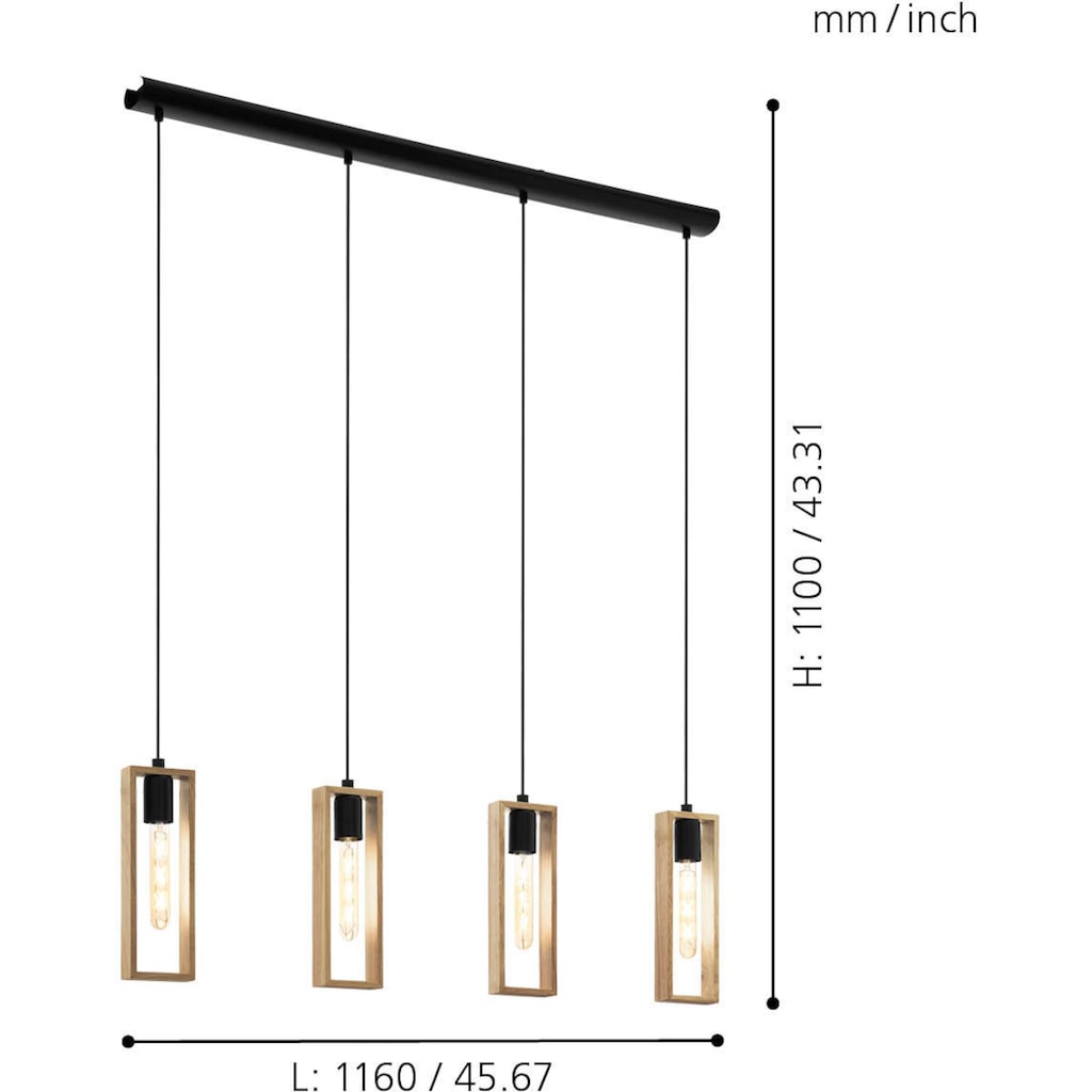 EGLO Pendelleuchte »LITTLETON«, 4 flammig-flammig