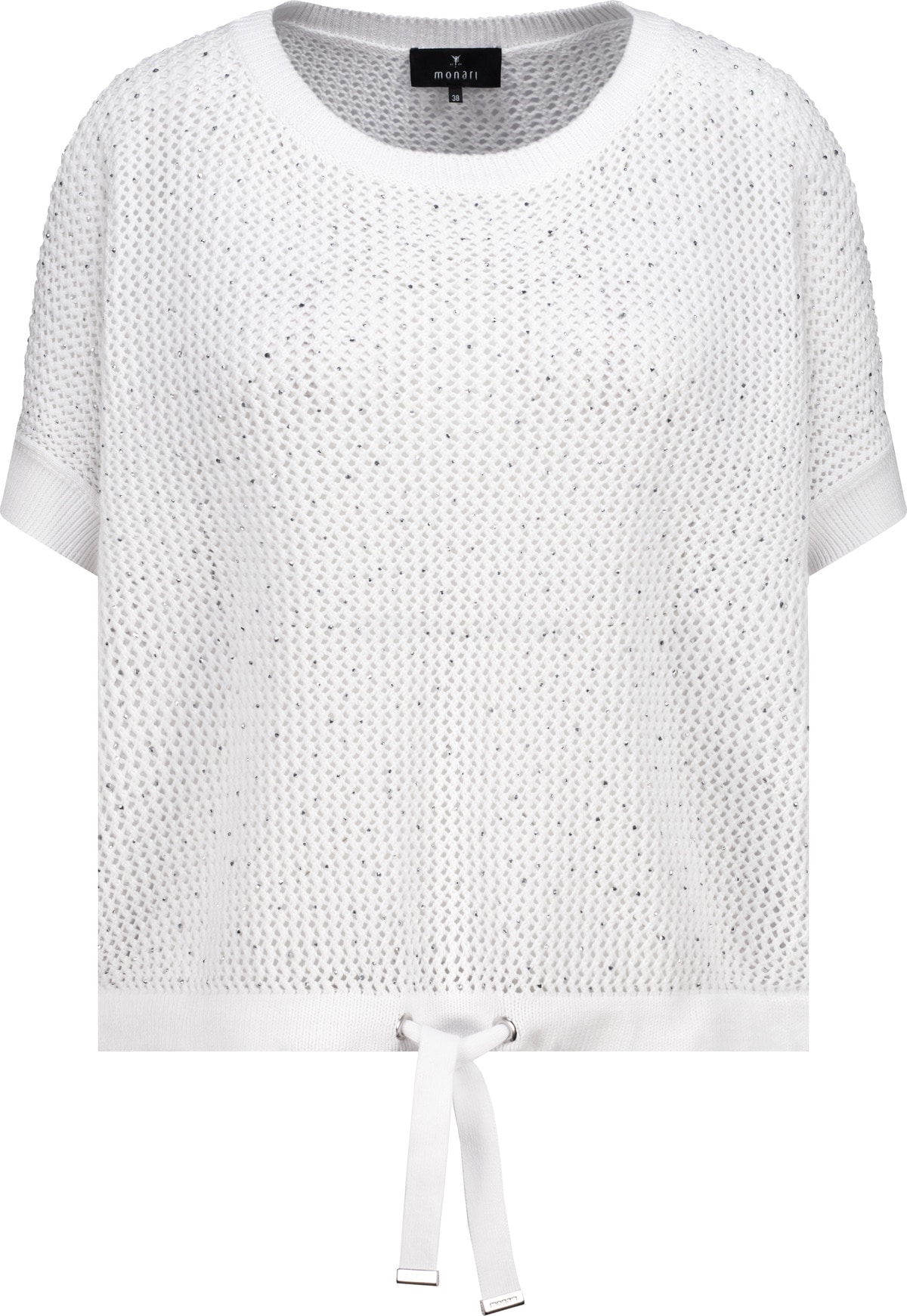 Monari Ajourpullover »Pullover Basic Schmuck« Regular fit mit Strasssteinen