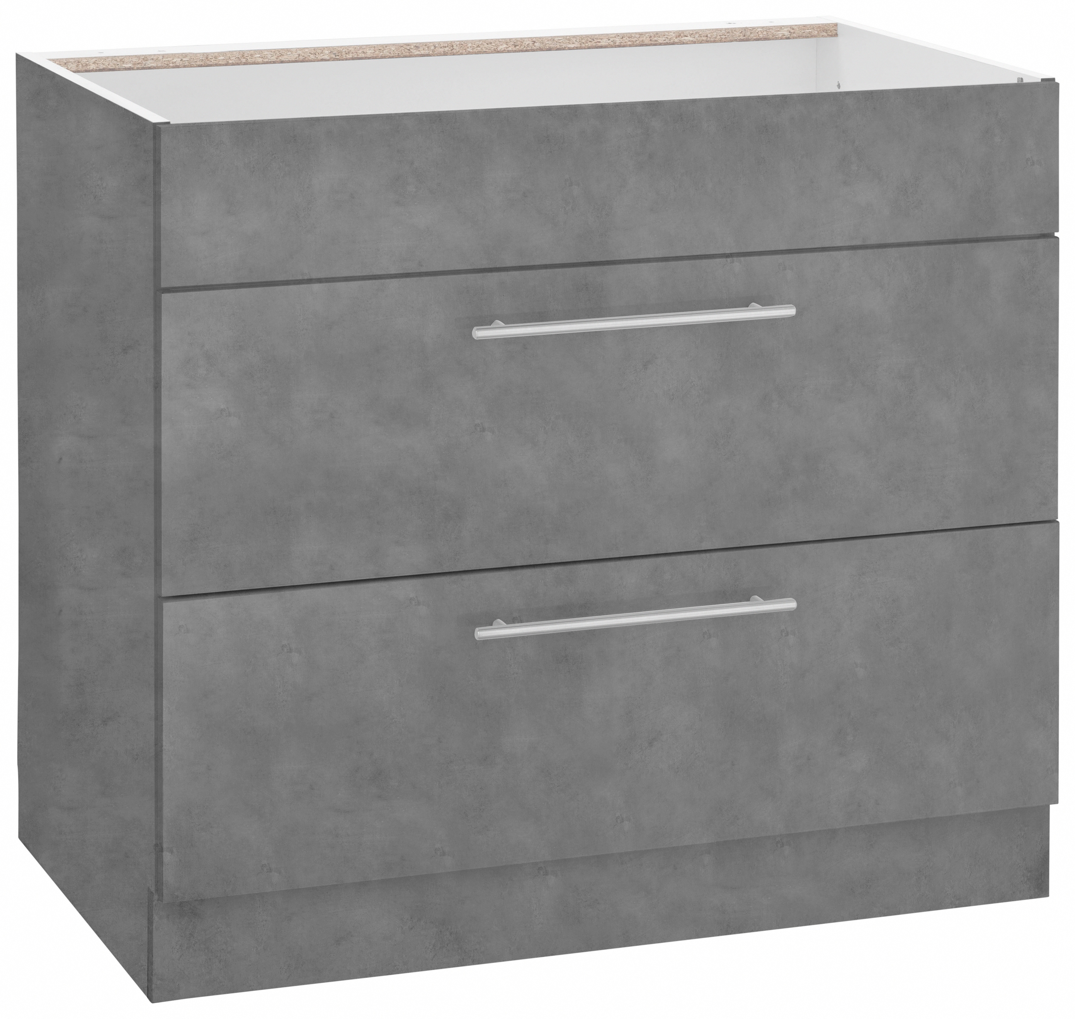 wiho Küchen Kochfeldumbauschrank "Flexi2, Breite 90 cm" oben feste Blende, 2 Auszüge