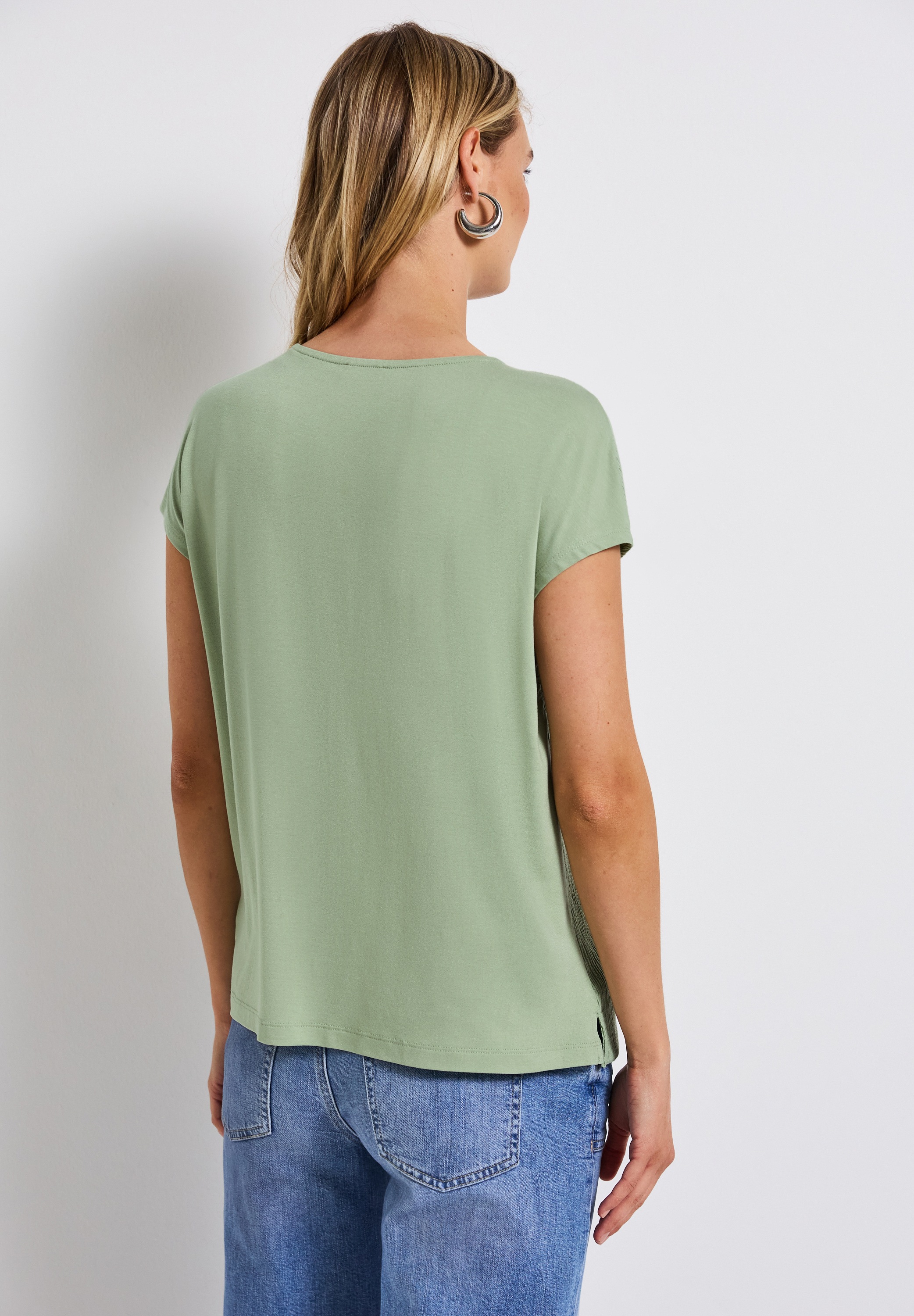 STREET ONE T-Shirt, mit dekorativen Bändchen günstig online kaufen