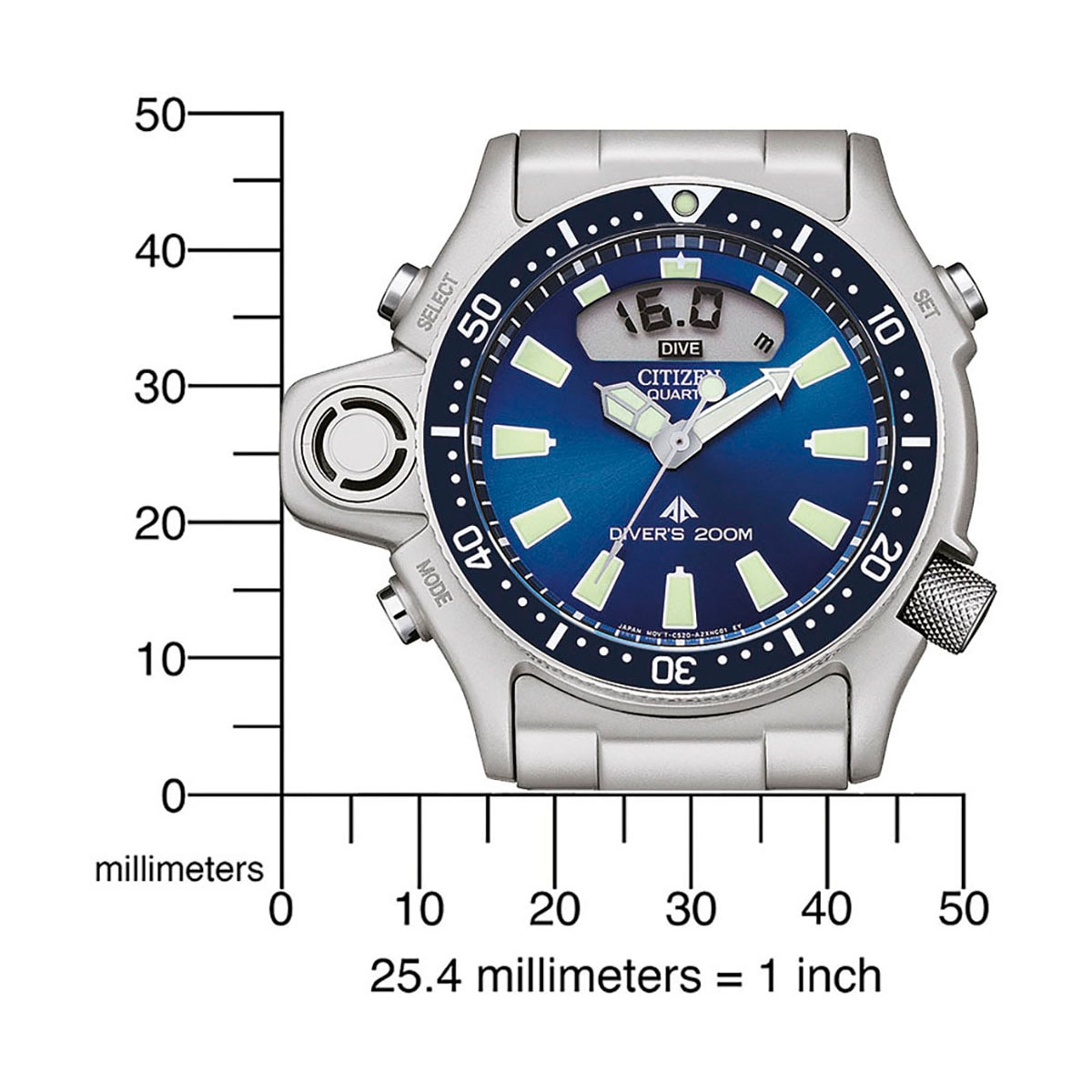 Citizen Taucheruhr »Promaster Diver, JP2000-67L«, Armbanduhr, Quarzuhr, Herrenuhr, bis 20 bar wasserdicht, Datum