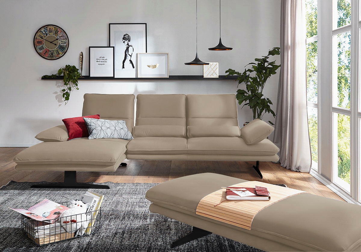 W.SCHILLIG Ecksofa "broadway, Designsofa mit tollem Sitzkomfort" Sitztiefenverstellung, Kopfteil- & Seitenteilverstellung, Breite 291cm