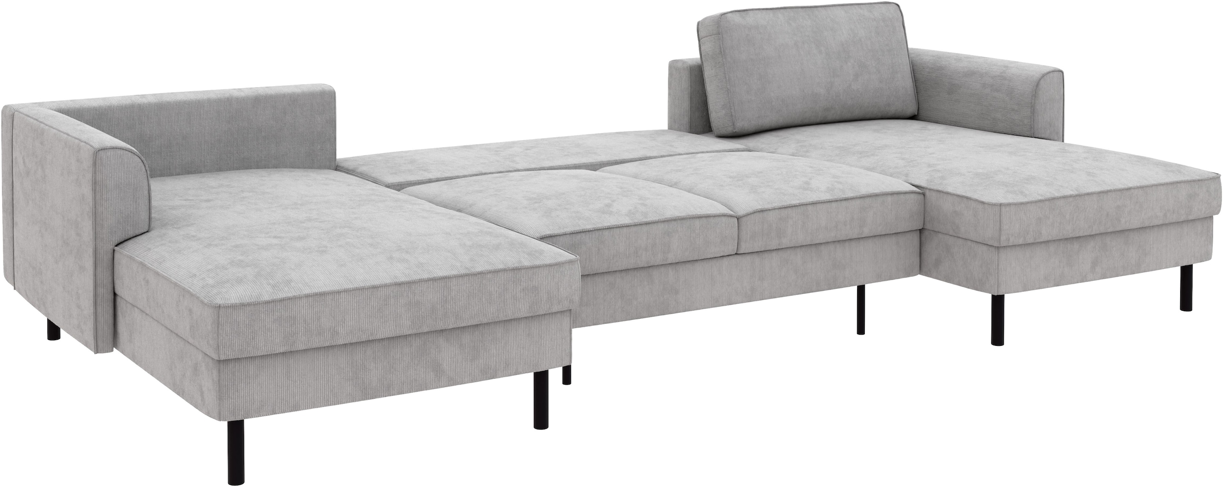 Home affaire Wohnlandschaft »Booster Couch wahlweise mit Schlaffunktion und Bettkasten-auch in Cord«, Sofa in U-Form, Breite 305 cm