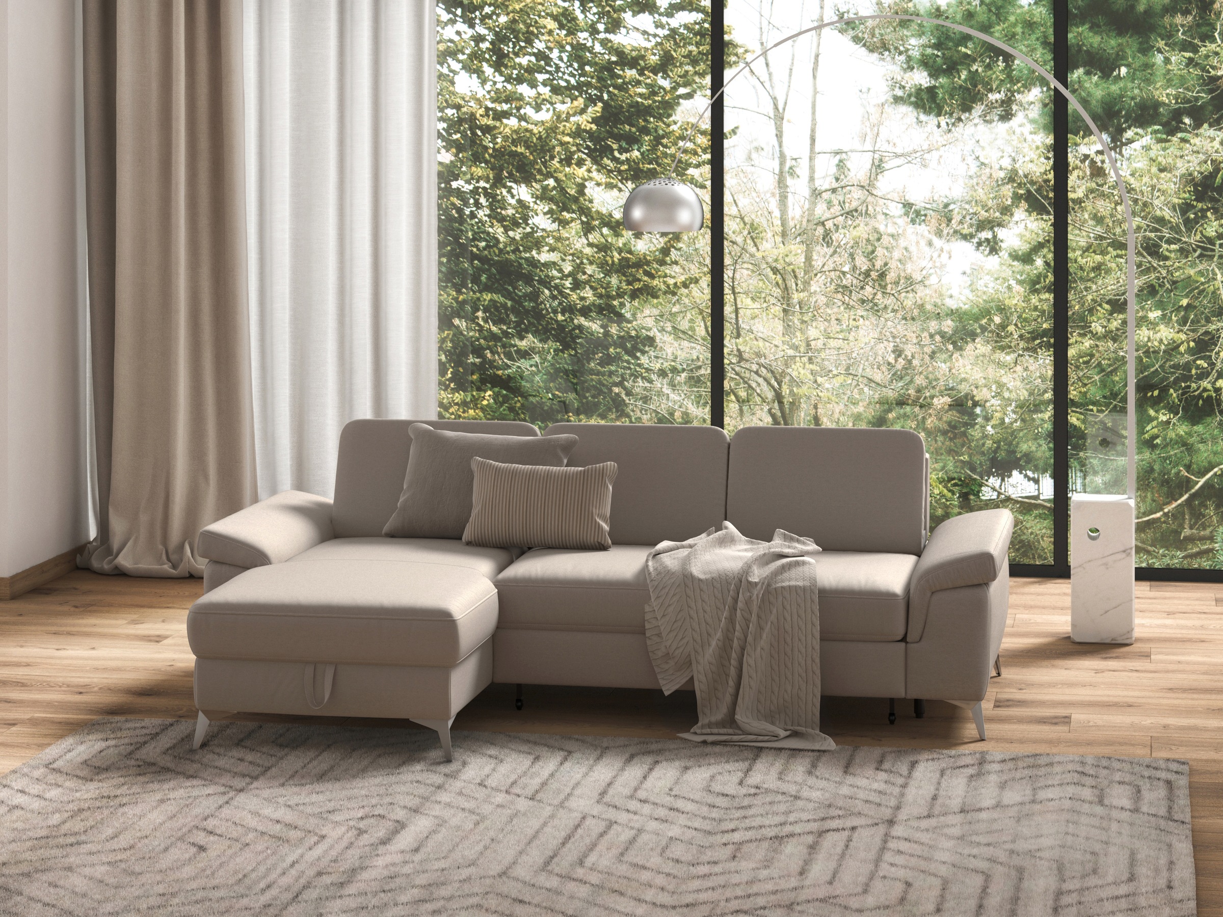 Thumbnail - sit&more Ecksofa "Padua L-Form" inklusive Sitztiefenverstellung, Armteilfunktion und Federkern