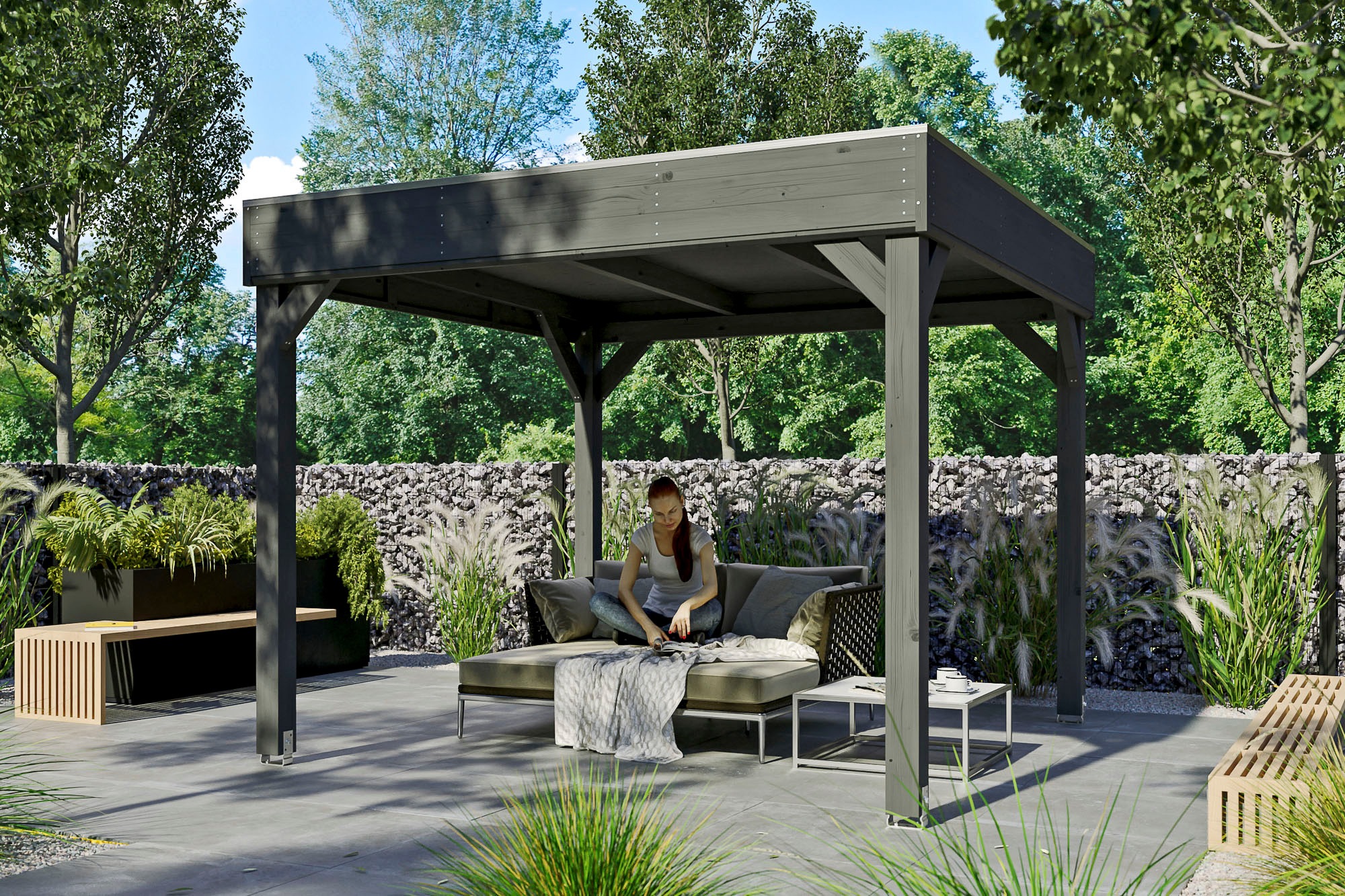 Skanholz Holzpavillon "Toulouse" BxTxH:302x302x244 cm, inkl. Aufschraubstut günstig online kaufen