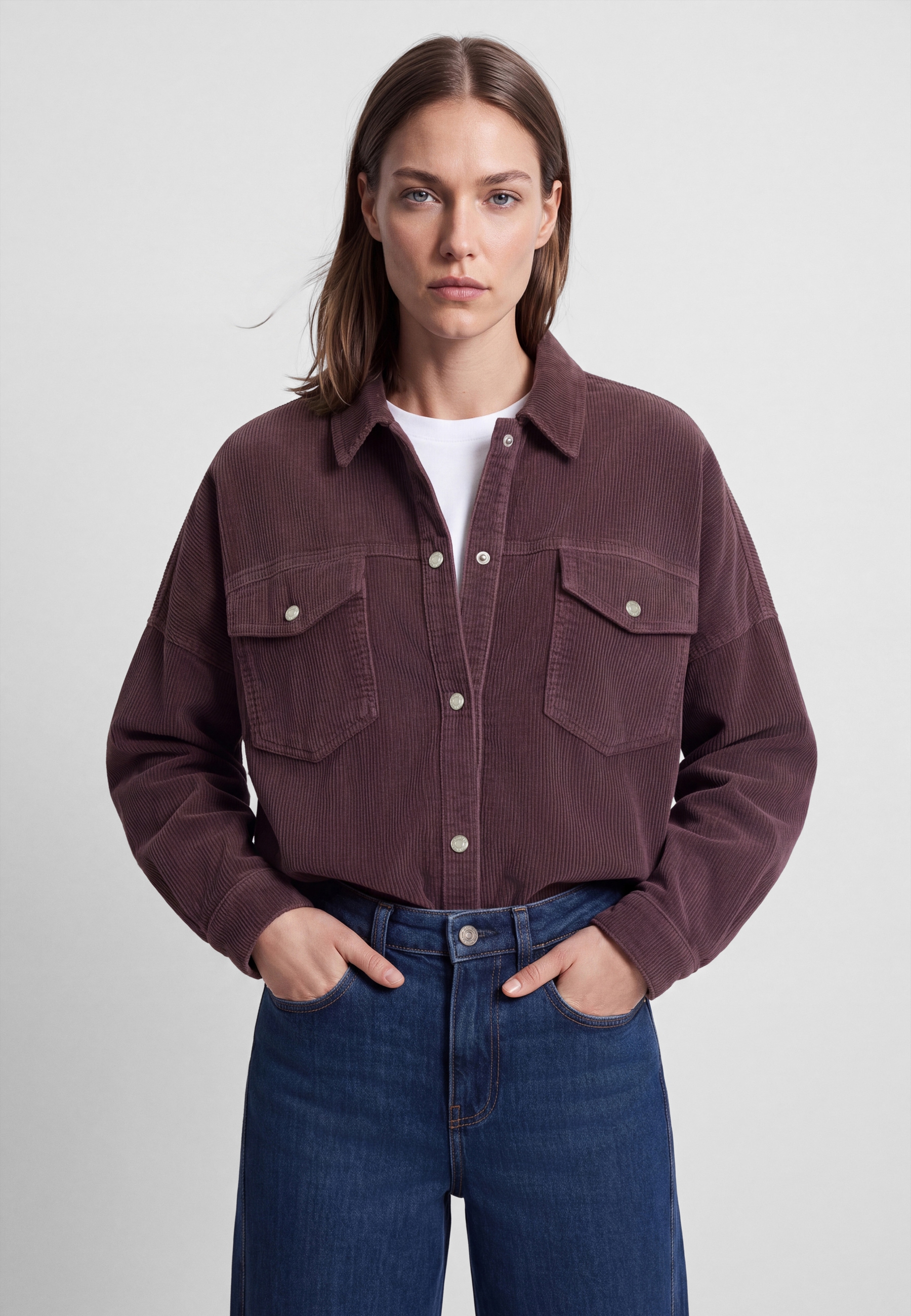 Mavi Langarmbluse »FIONA« Boyfriend Cord Overshirt