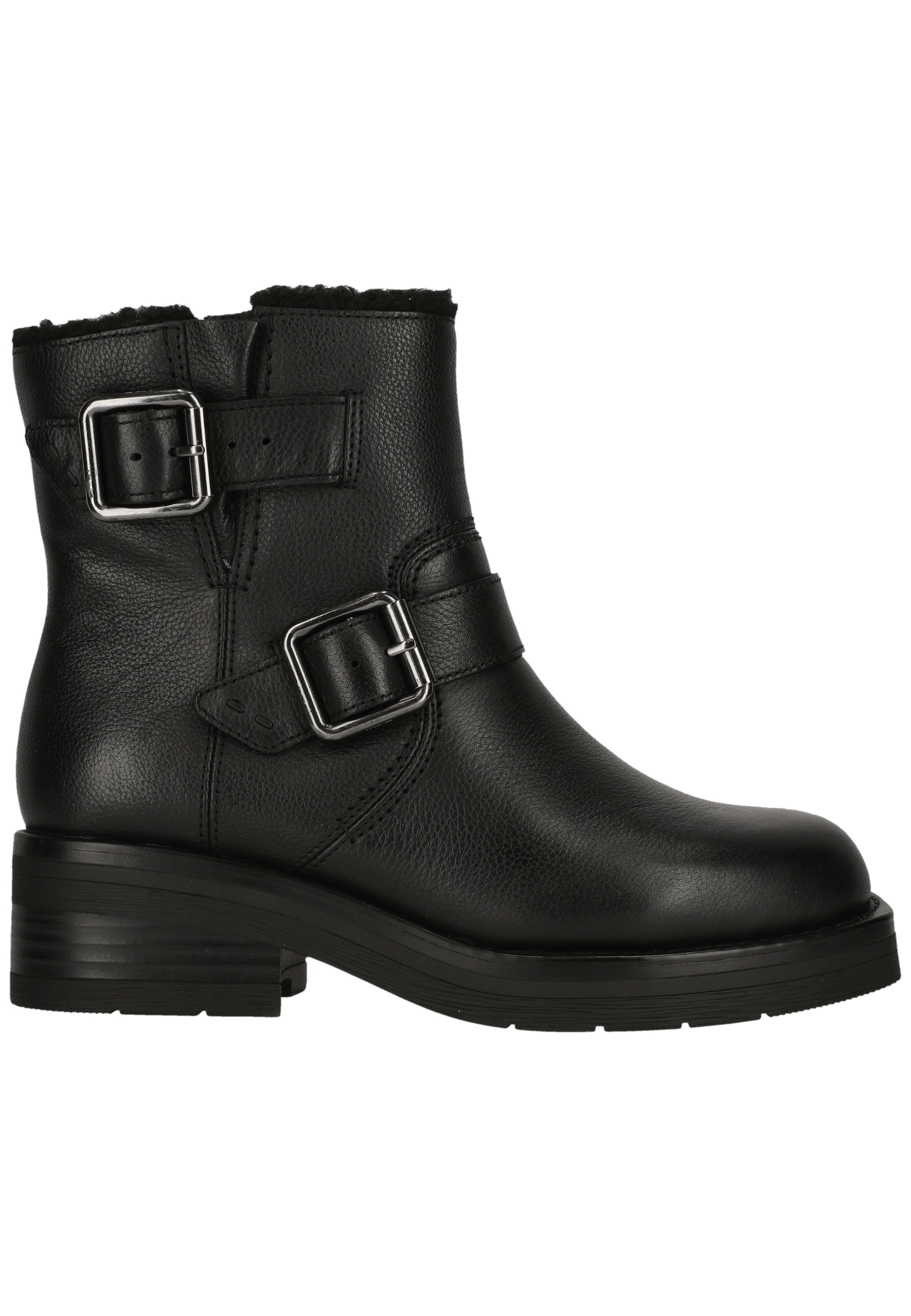 Clarks Stiefelette »Rebelle Buckle Black WLined Lea«  mit stilvollen Details