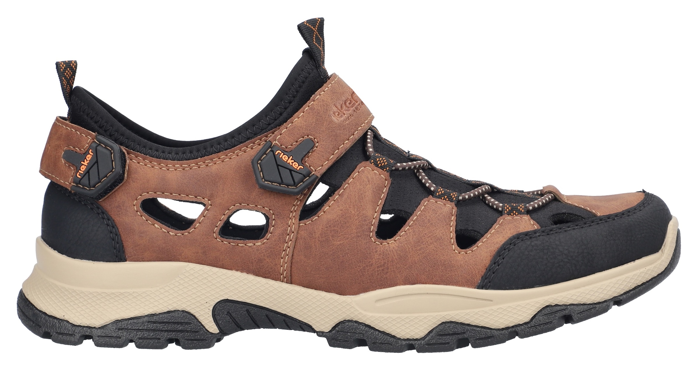 Rieker Slip-On Sneaker, Schlupfschuh, Trekkingschuh, Outdoorschuh mit luftigen Lochungen