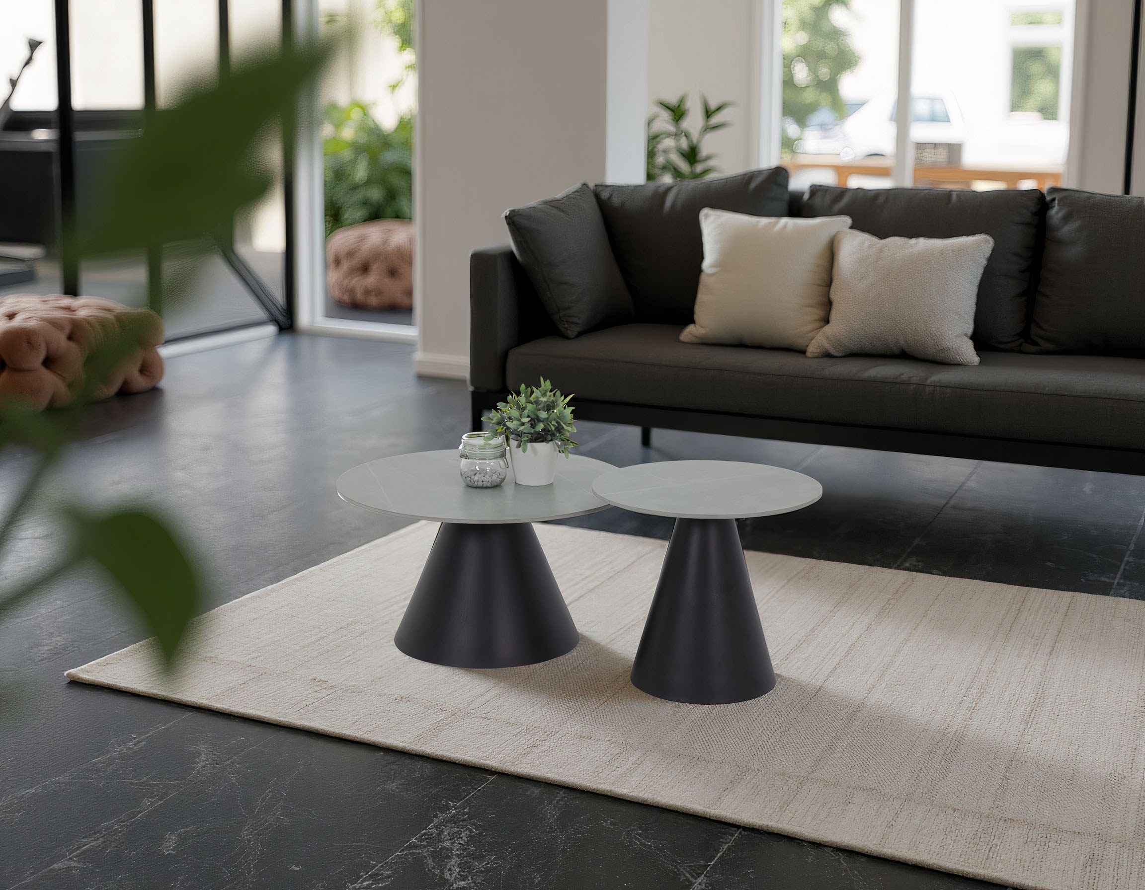 HELA Couchtisch "DUSTIN", (Set, 2 St.), 2er Set Couchtisch; rund; Sintered günstig online kaufen