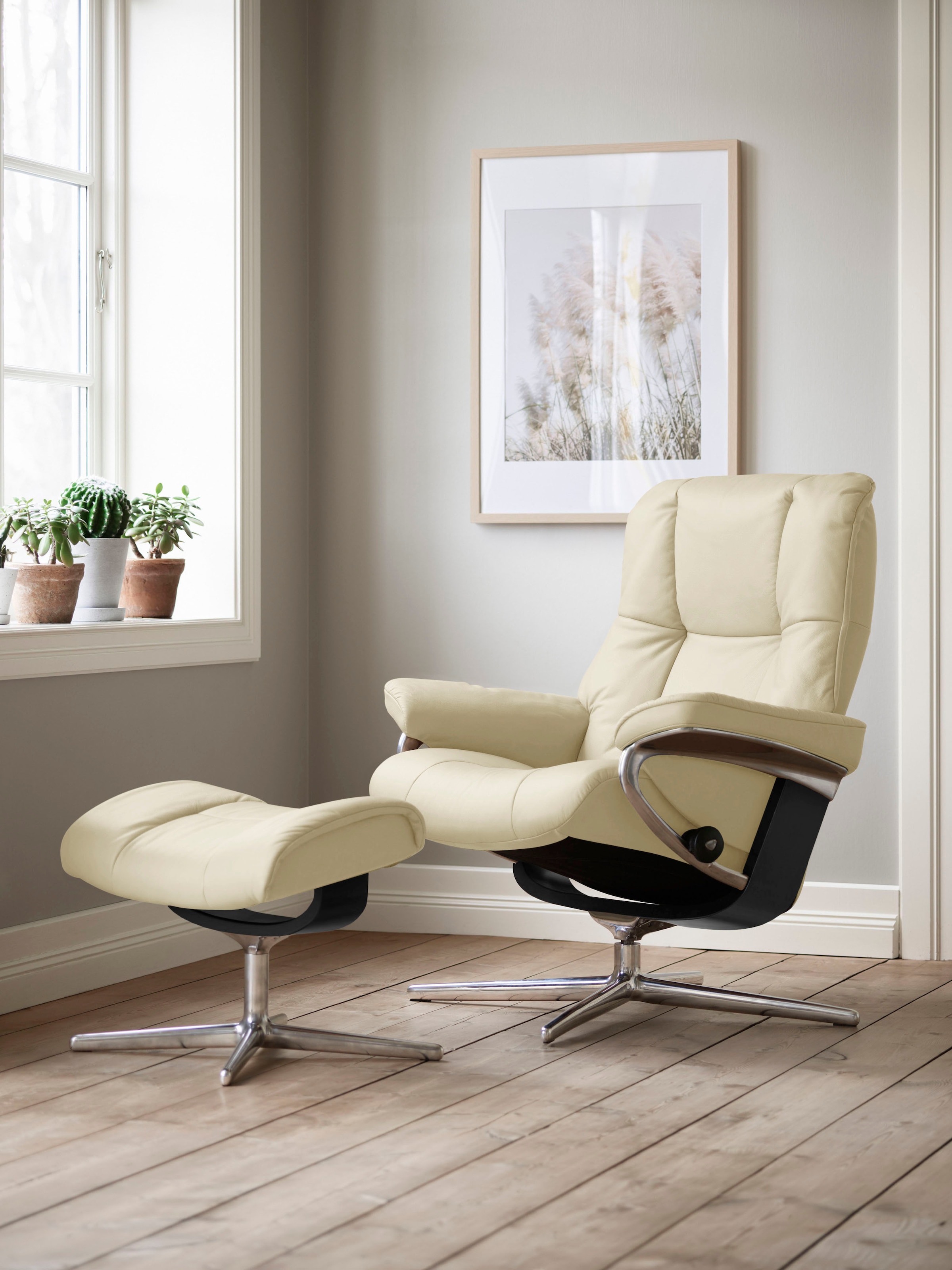 Stressless Relaxsessel "Mayfair" mit Cross Base, Größe S, M & L, Holzakzent Schwarz