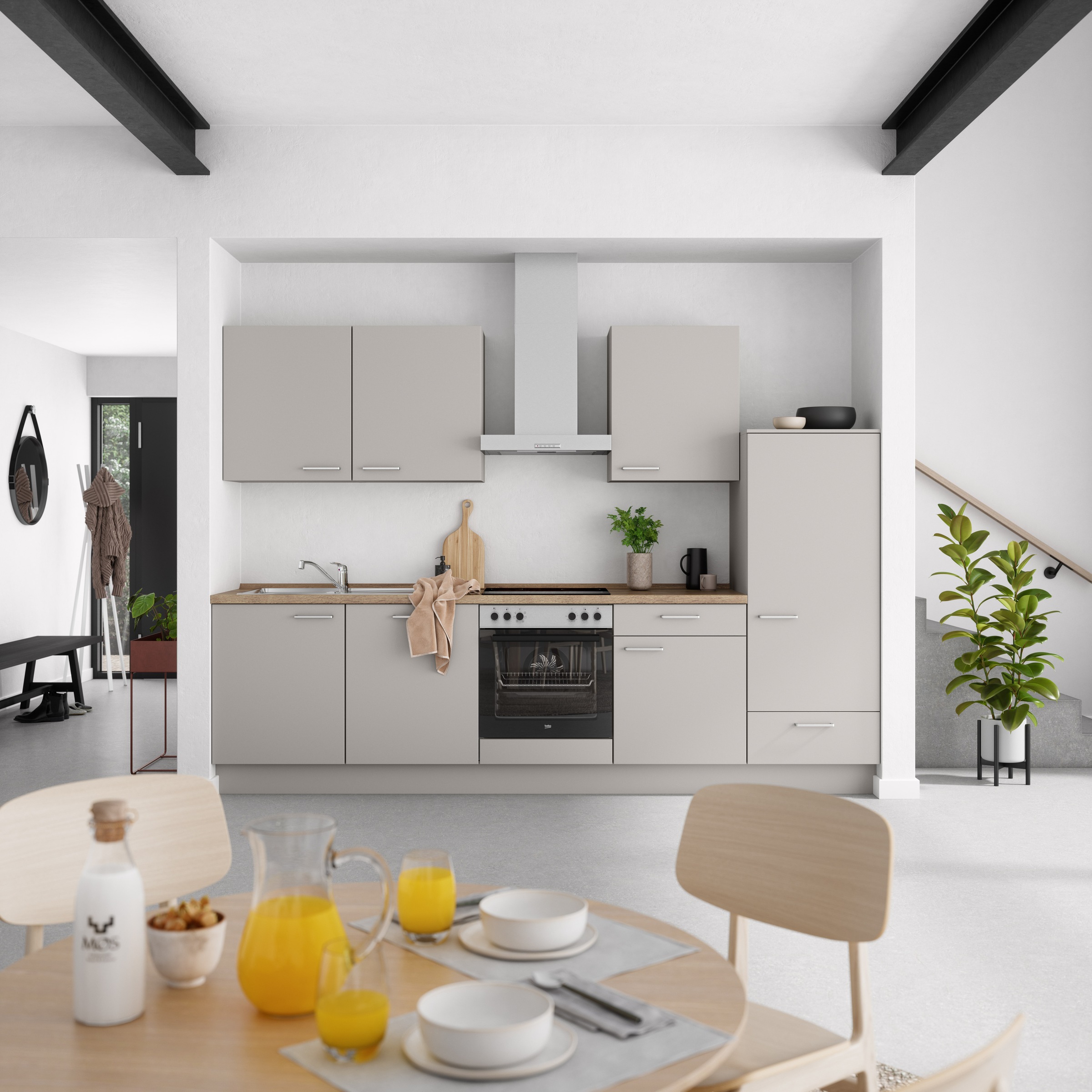 nobilia® Küchenzeile »"Touch I"«, vormontiert, Ausrichtung wählbar, Breite 300 cm, wahlw. mit E-Geräten