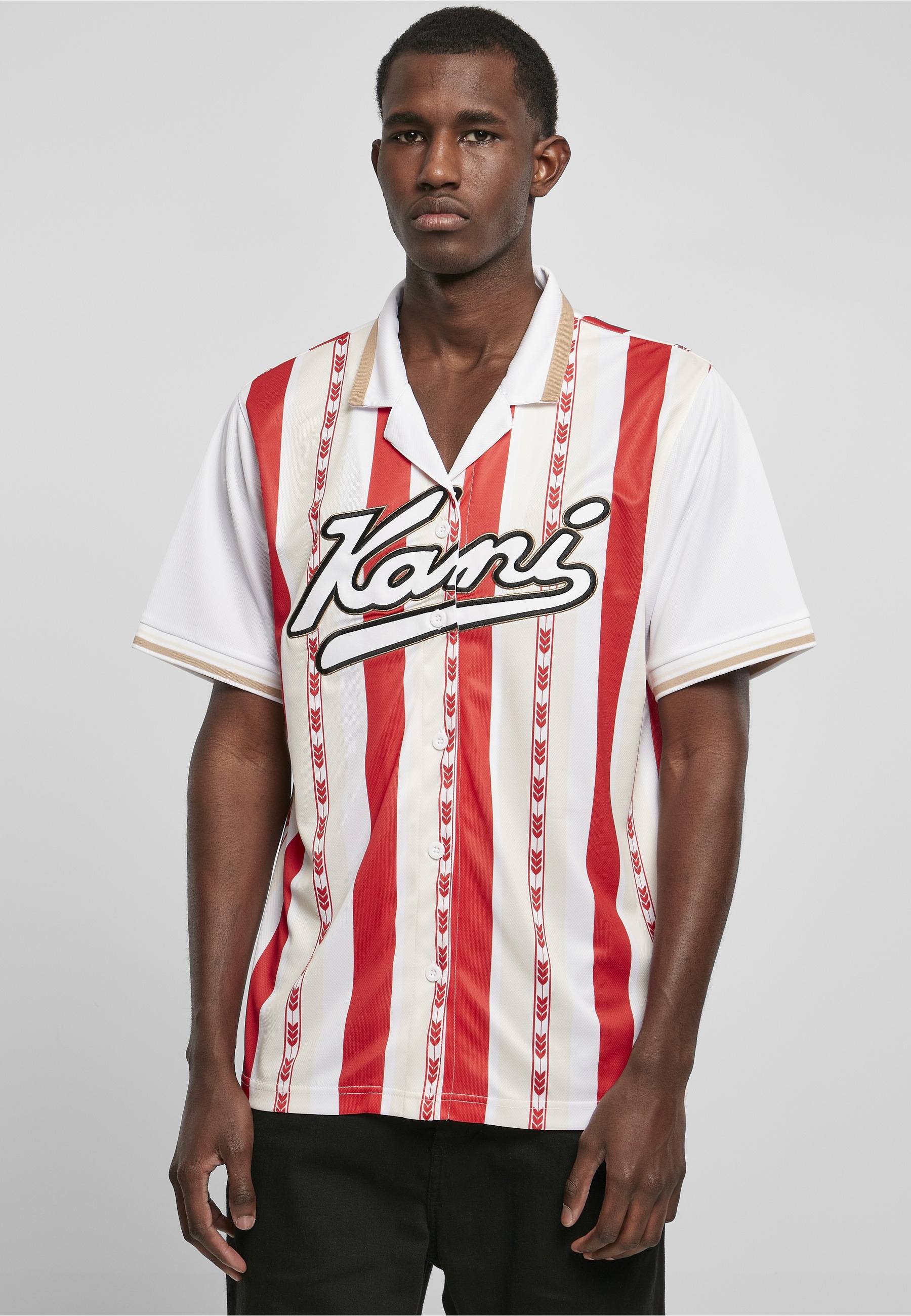 Karl Kani T-Shirt »Karl Kani Herren KM222-002-1 Varsity Block Stripe Baseball Shirt« 1 Stk.