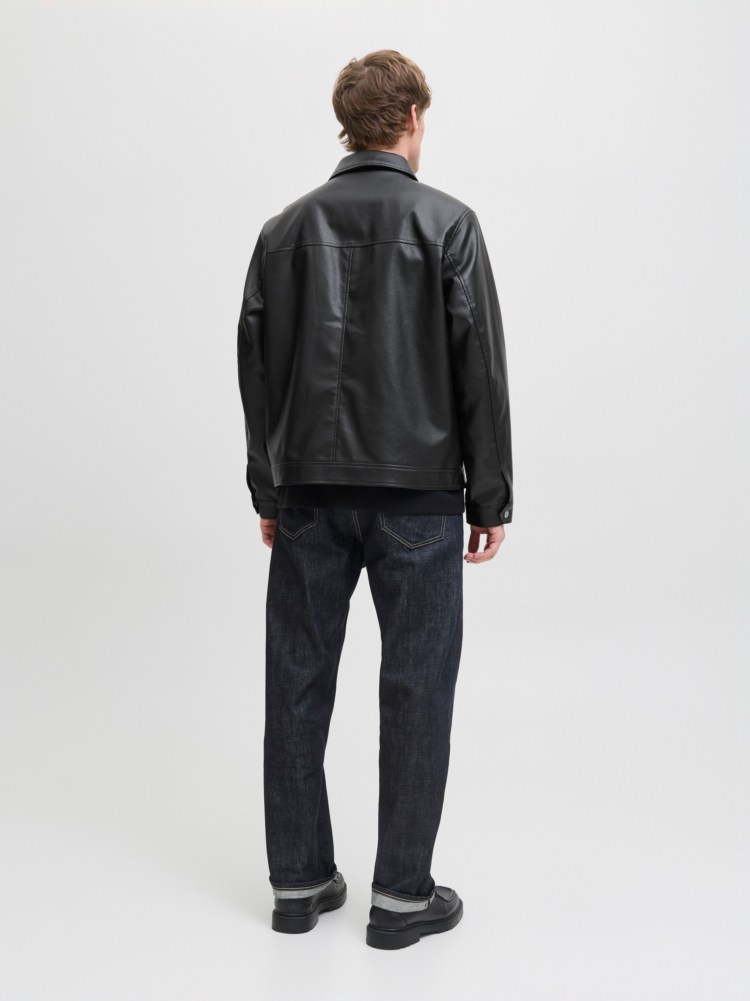 Jack & Jones Bikerjacke »JJECASABLANCA PU JACKET NOOS«, ohne Kapuze, mit Fronttaschen