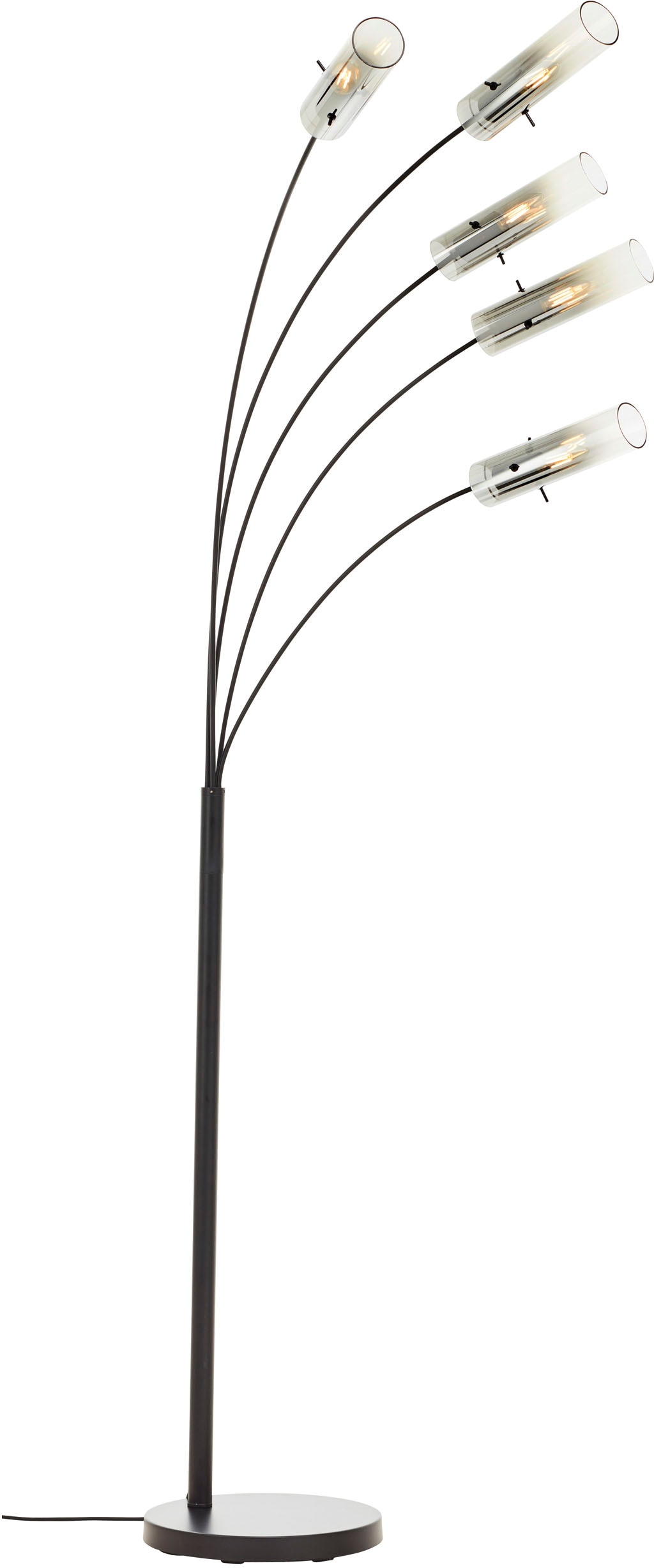 5 73 5 schwarz x E14, matt Stehlampe 200 BAUR »Glasini«, Brilliant cm, | Metall/Rauchglas, x 30 x flammig-flammig,