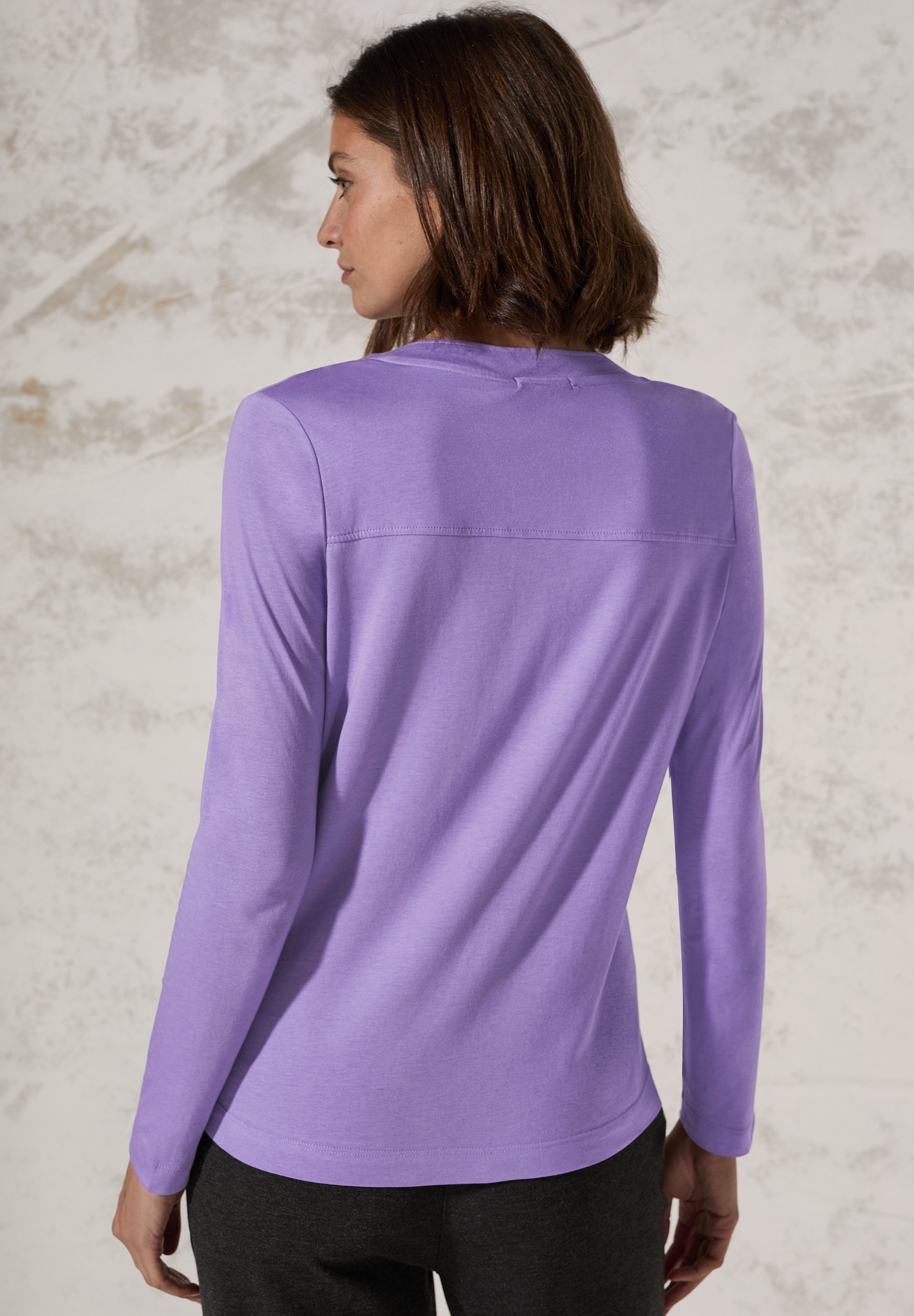 Cecil Langarmshirt, im angenehmen Materialmix