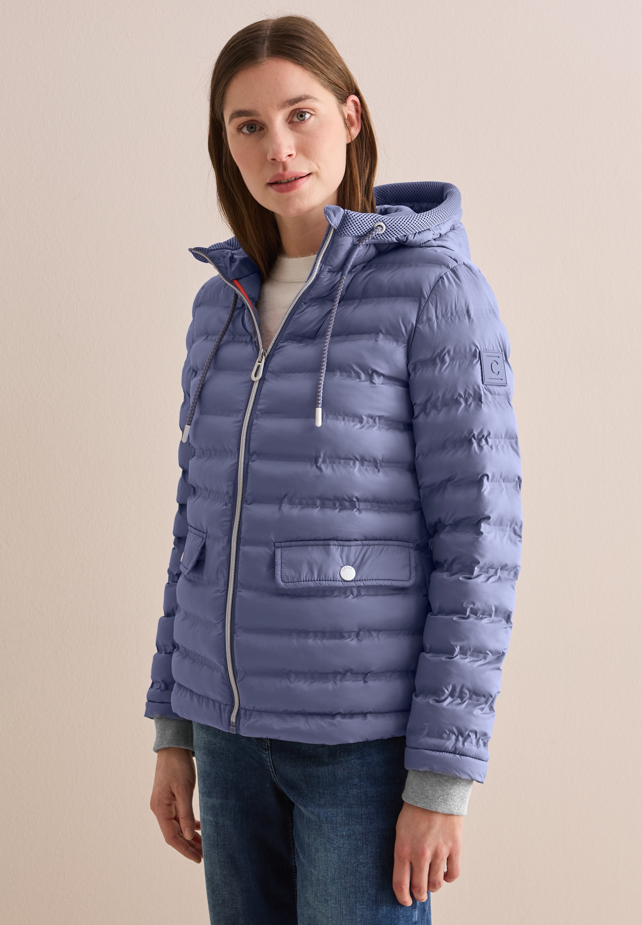 Cecil Steppjacke, mit Kapuze, mit Kapuze mit Tunnelzugband günstig online kaufen