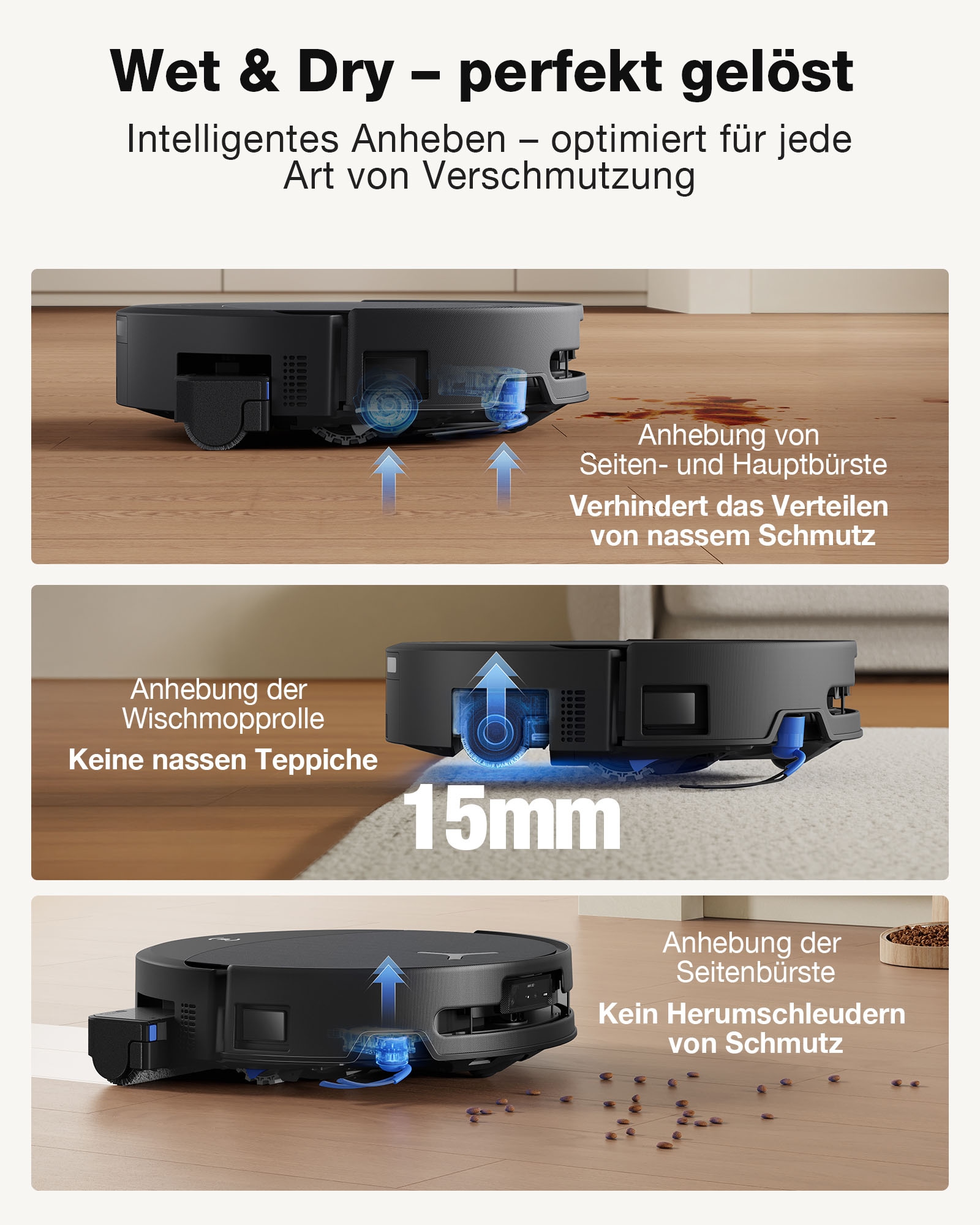 ECOVACS Nass-Trocken-Saugroboter »DEEBOT T90 PRO OMNI (Black)« Saug-und Wischroboter mit All-in-One Station und 30.000 Pa Saugkraft