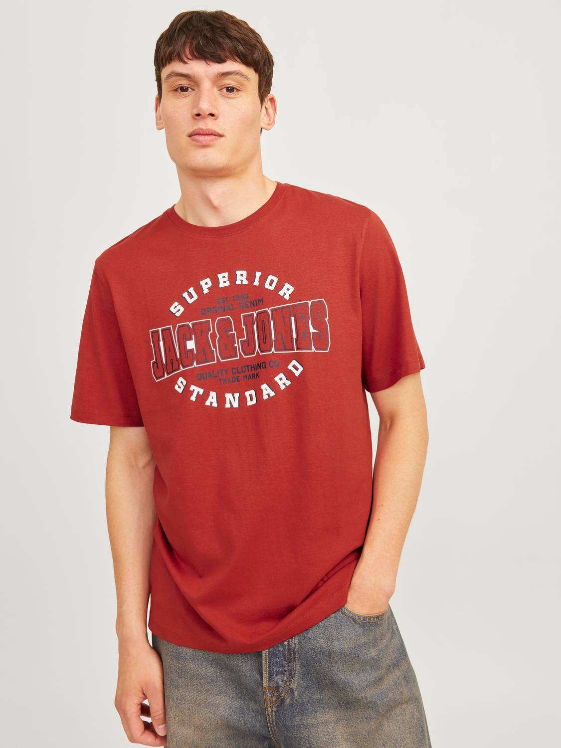 Jack & Jones Rundhalsshirt "JJELOGO TEE SS O-NECK 2 COL AW24 SN"