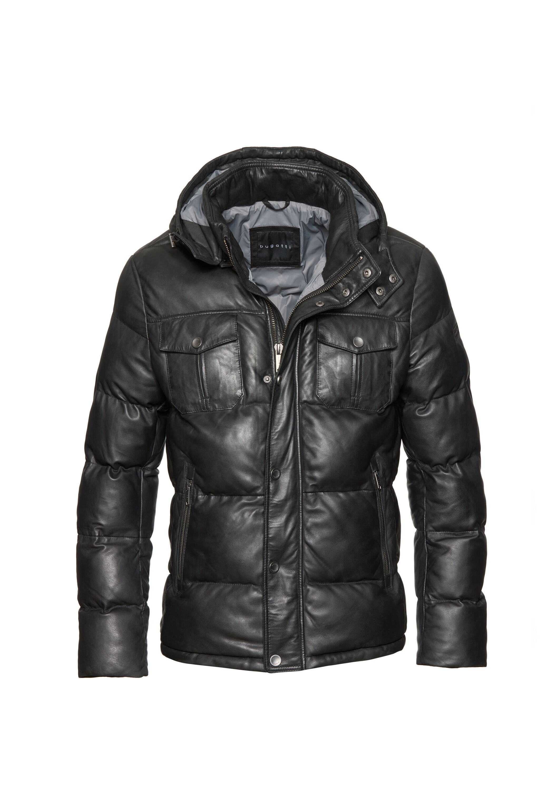 bugatti Lederjacke "BUSALVATORE" mit Kapuze aus hochwertigem Leder