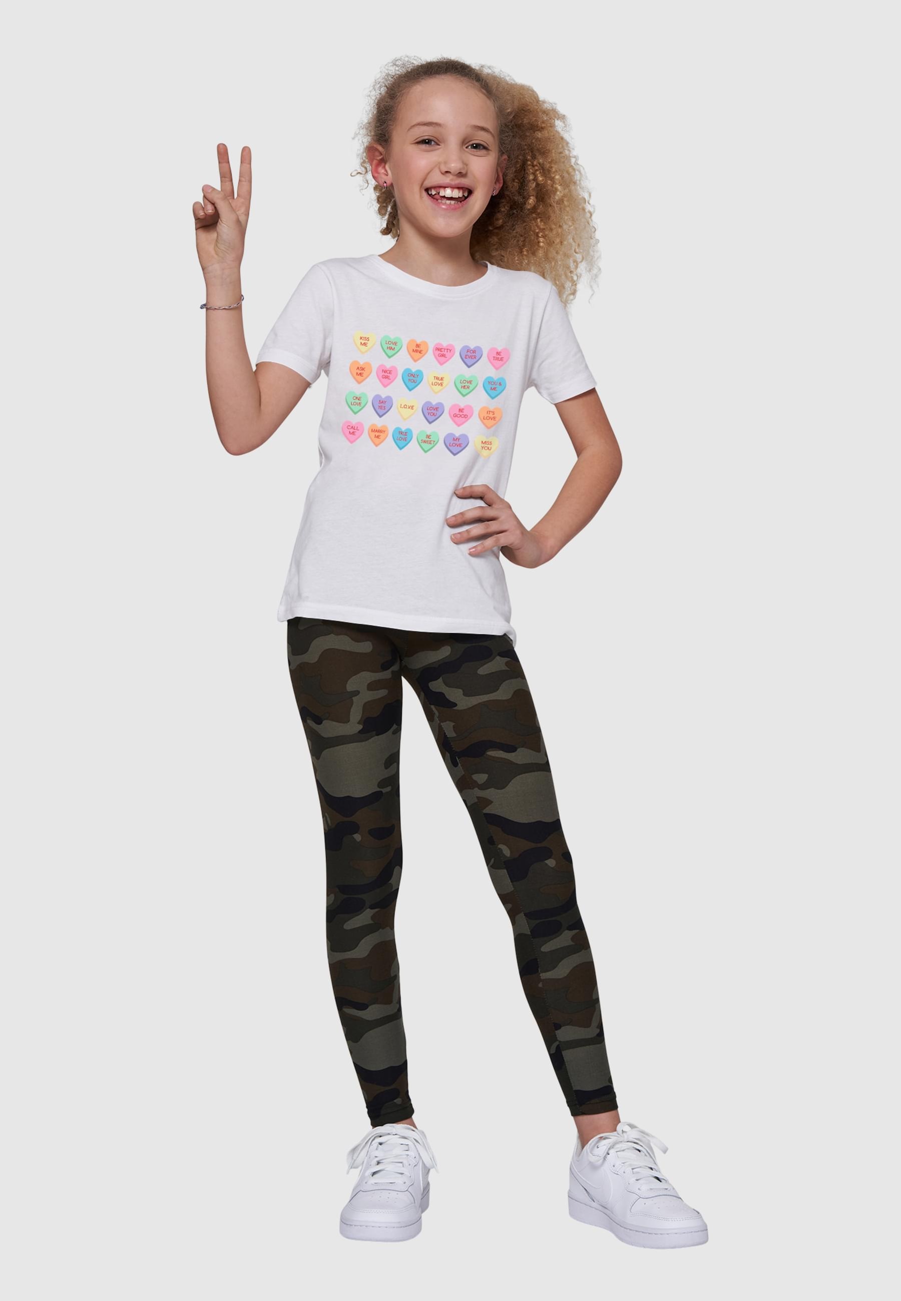 MisterTee T-Shirt »MisterTee Damen Kids Sweet Heart Candy Tee«, (1 tlg.)