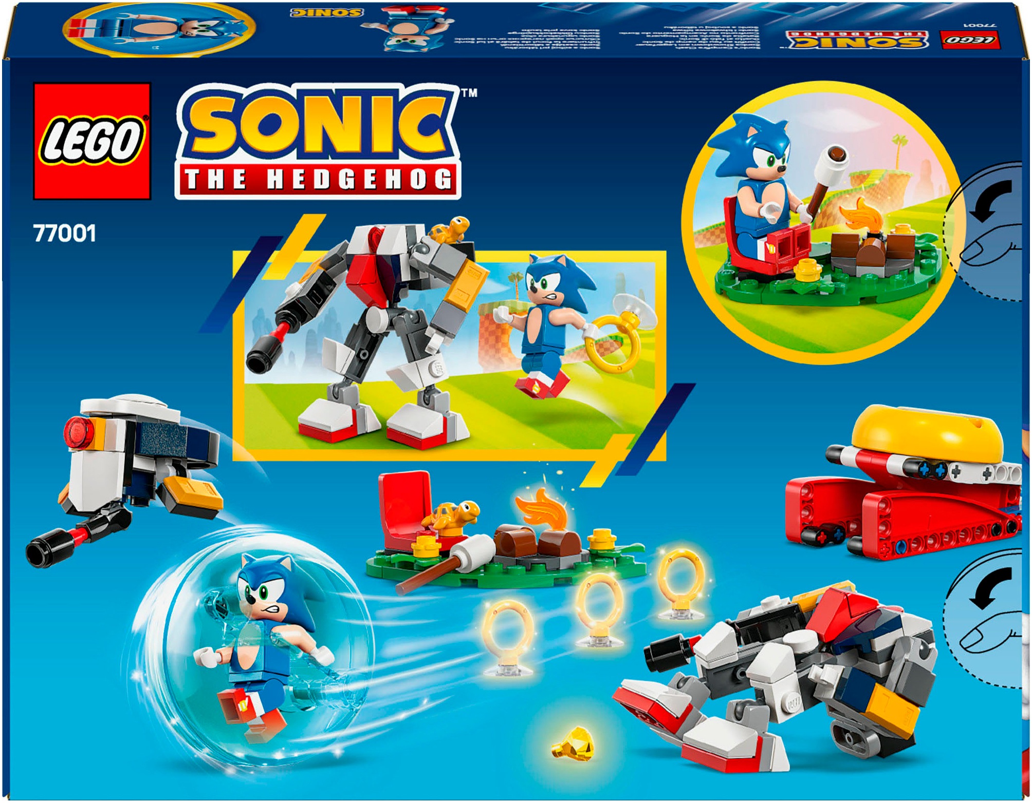 LEGO® Konstruktionsspielsteine »Sonics Showdown am Lagerfeuer (77001), LEGO Sonic«, (177 St.), Made in Europe