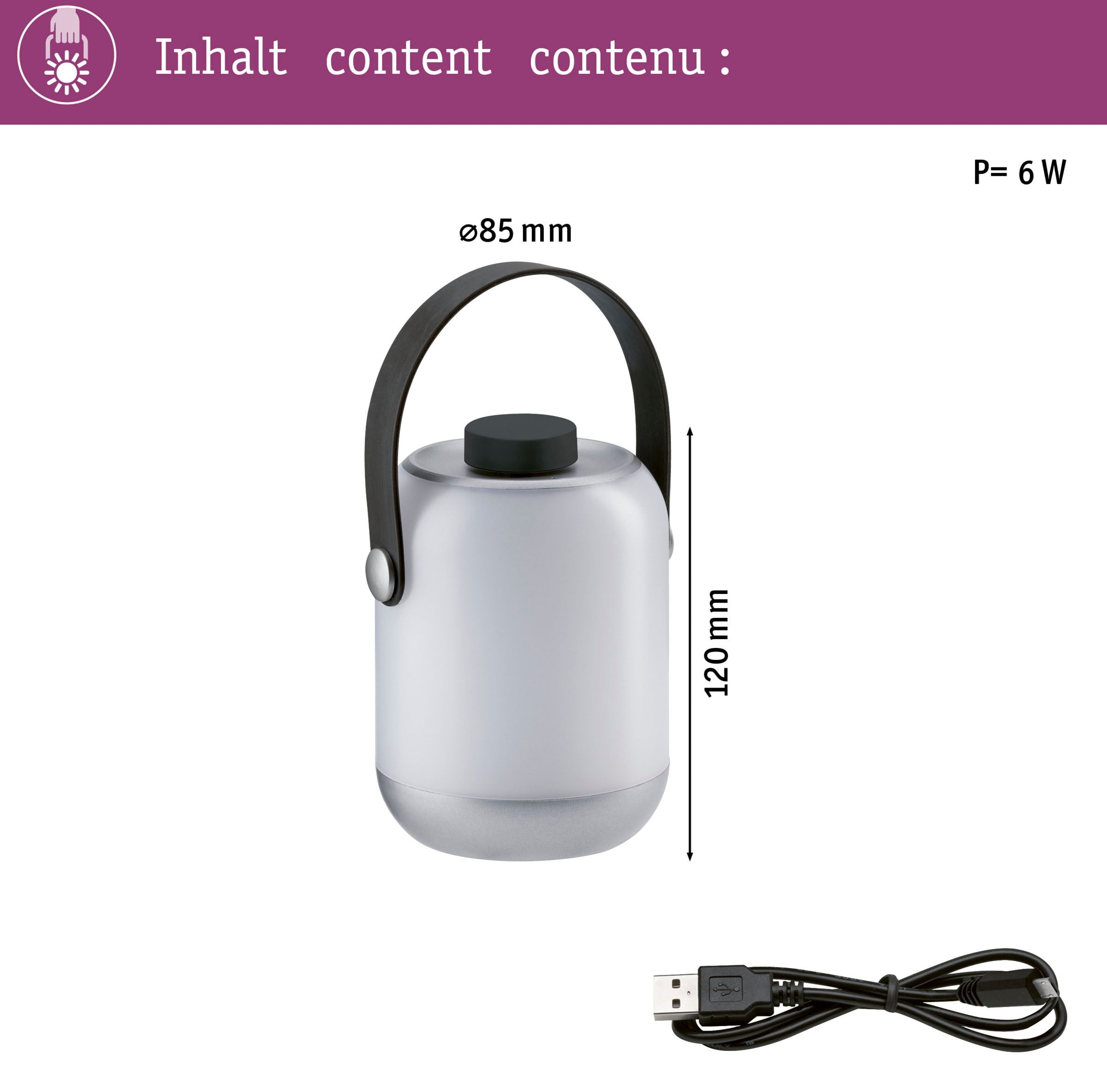 Tischleuchte USB IP44 5V »Outdoor mit 3000K ladbar | Sale Mobile im BAUR 1,6W dimmbar«, Tischleuchte Clutch Paulmann