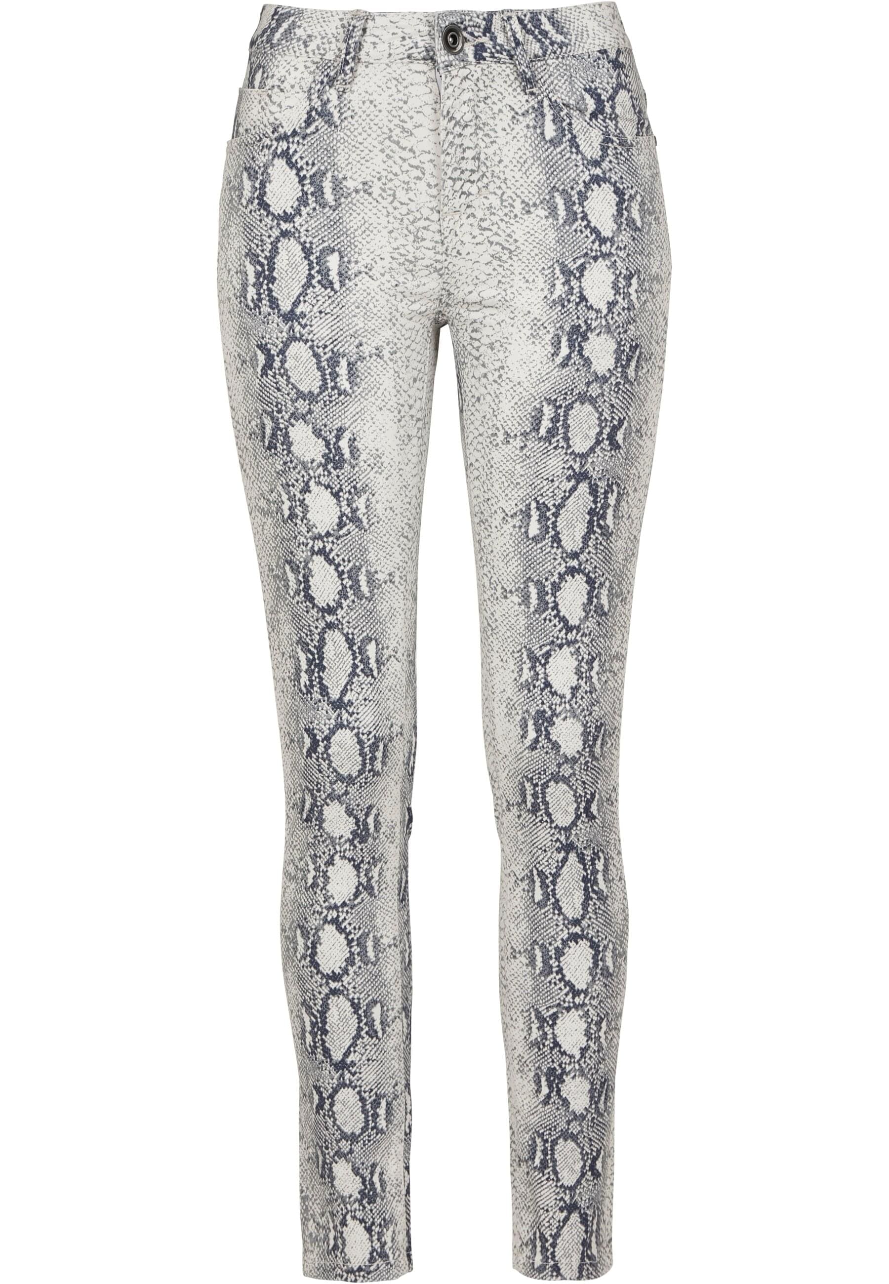 URBAN CLASSICS Stoffhose "Urban Classics Damen Ladies Animal Stretch Twill günstig online kaufen