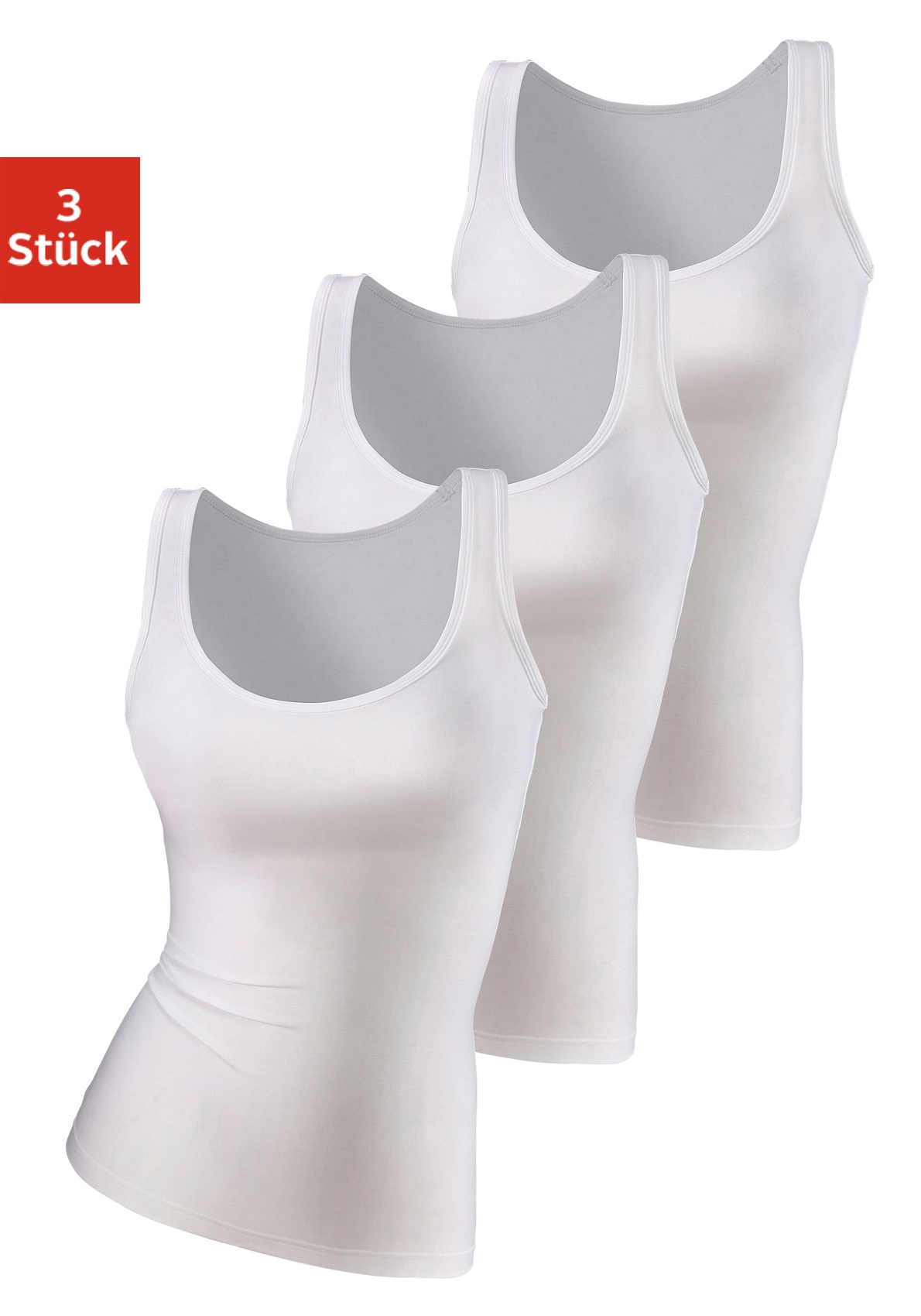 Vivance active Unterhemd, (Packung, 3er-Pack), aus weicher Microfaser, Tanktop, Unterziehshirt