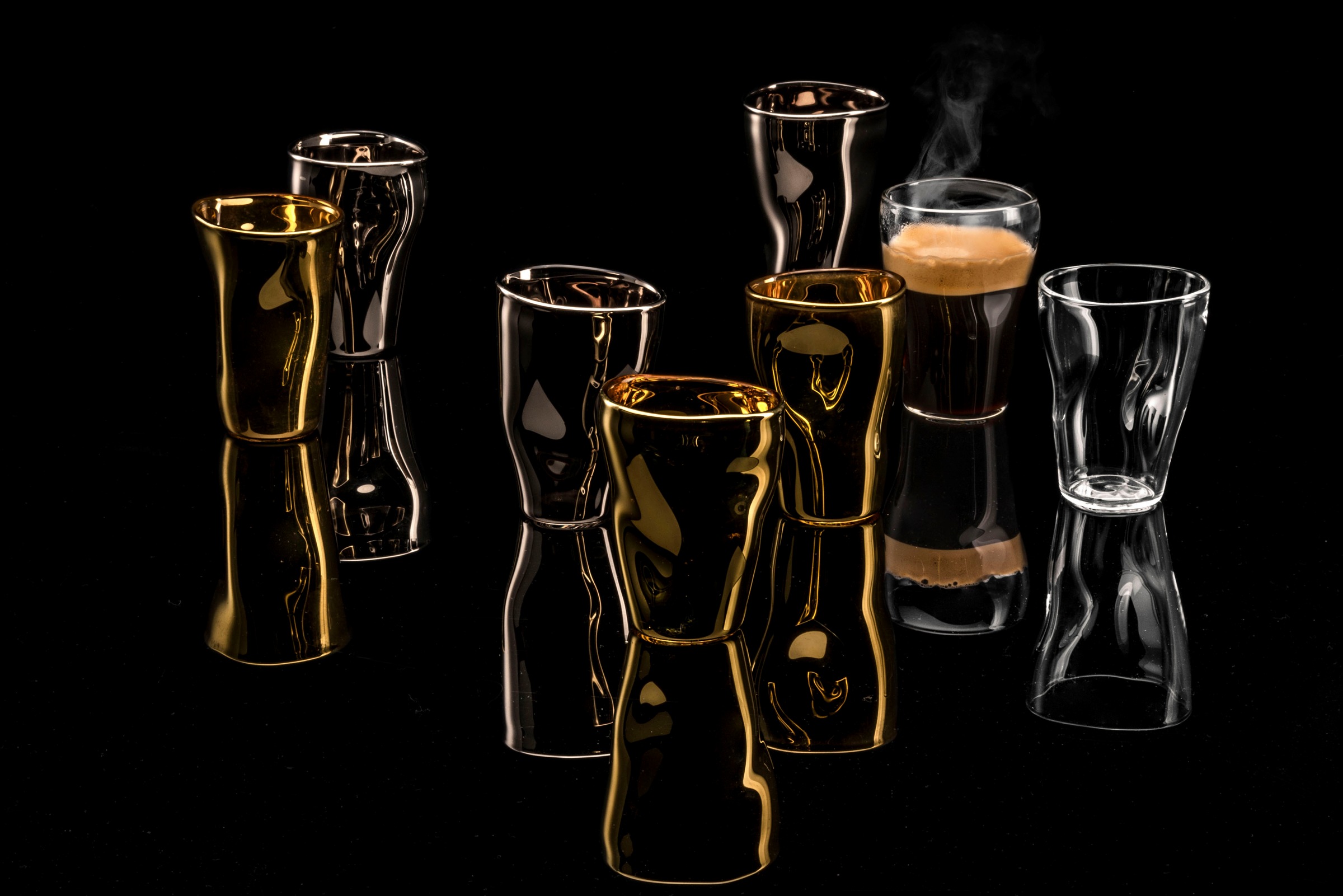 Eisch Espressoglas Espressoglas »UNIK«, | tlg., echtem ml, BAUR mit mit Geschenkröhre), 100 Untertasse 2 (Set, in Espressoglas Untertasse, veredelt mit Platin