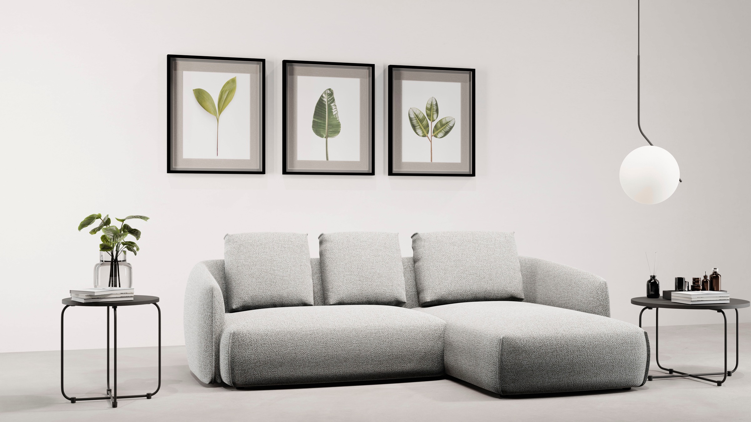Guido Maria Kretschmer Home&Living Ecksofa »Shawn Designsofa mit elegant geschwungen Armlehnen, L-Form«, bequem, organischer Form, mit hochwertigem Bezug