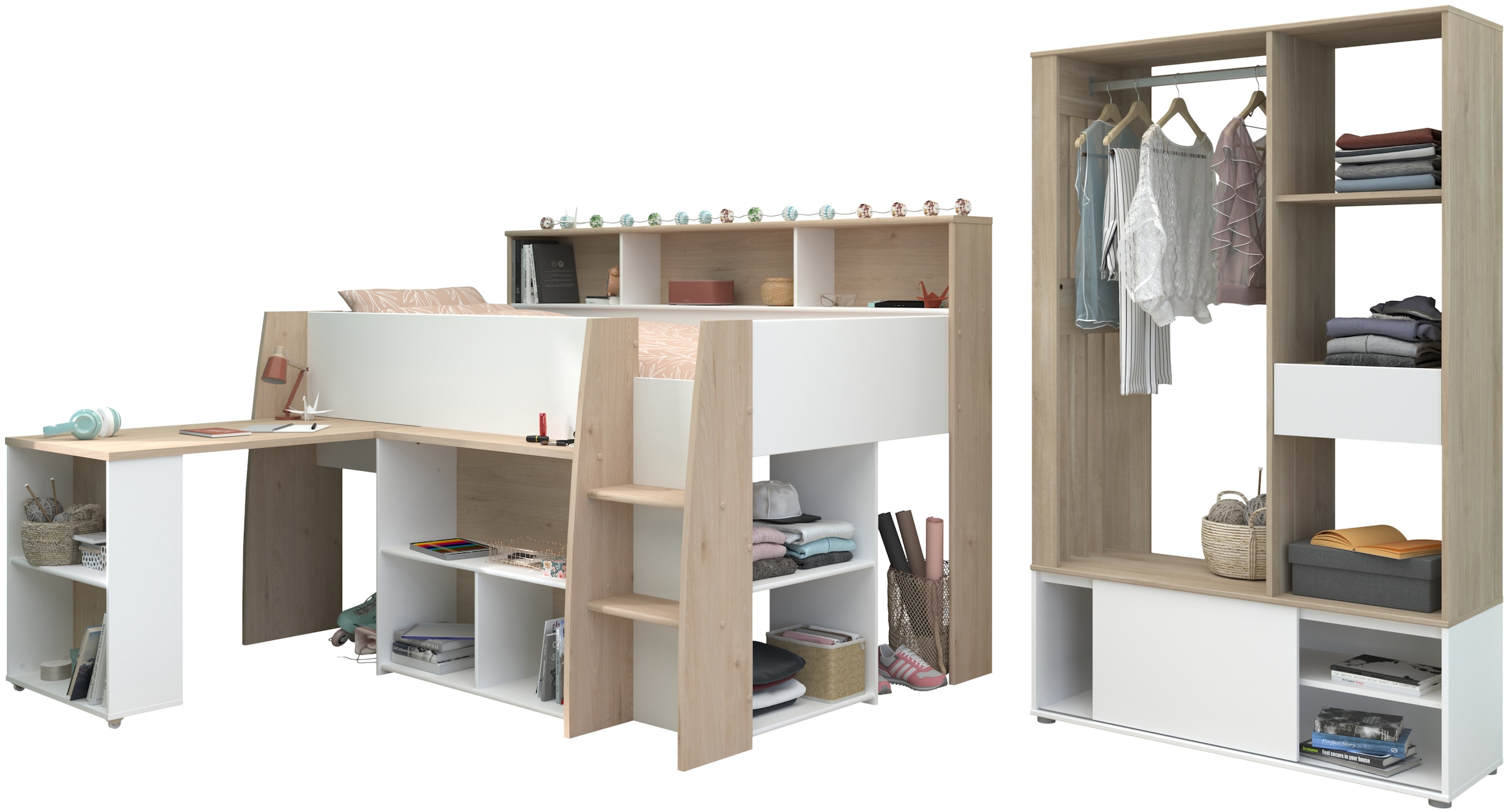 Parisot Jugendzimmer-Set "Parisot Lucas 11" 2 Stk. tlg. Schreibtisch auszie günstig online kaufen