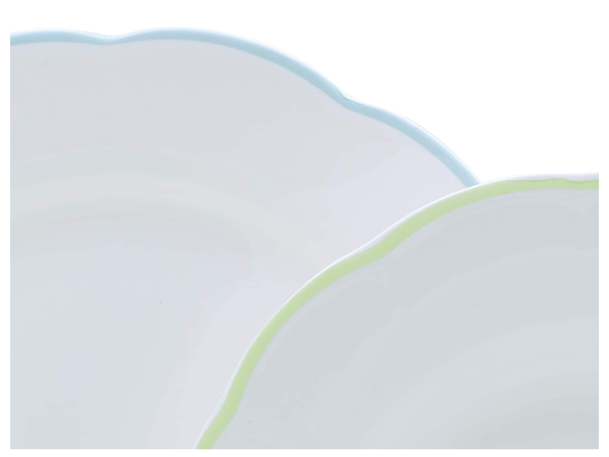 CreaTable Tafelservice »Florine Bunt, Service 8-tlg.« Teller Set, Elegant, Klassische Form, Zart gewellte Ränder