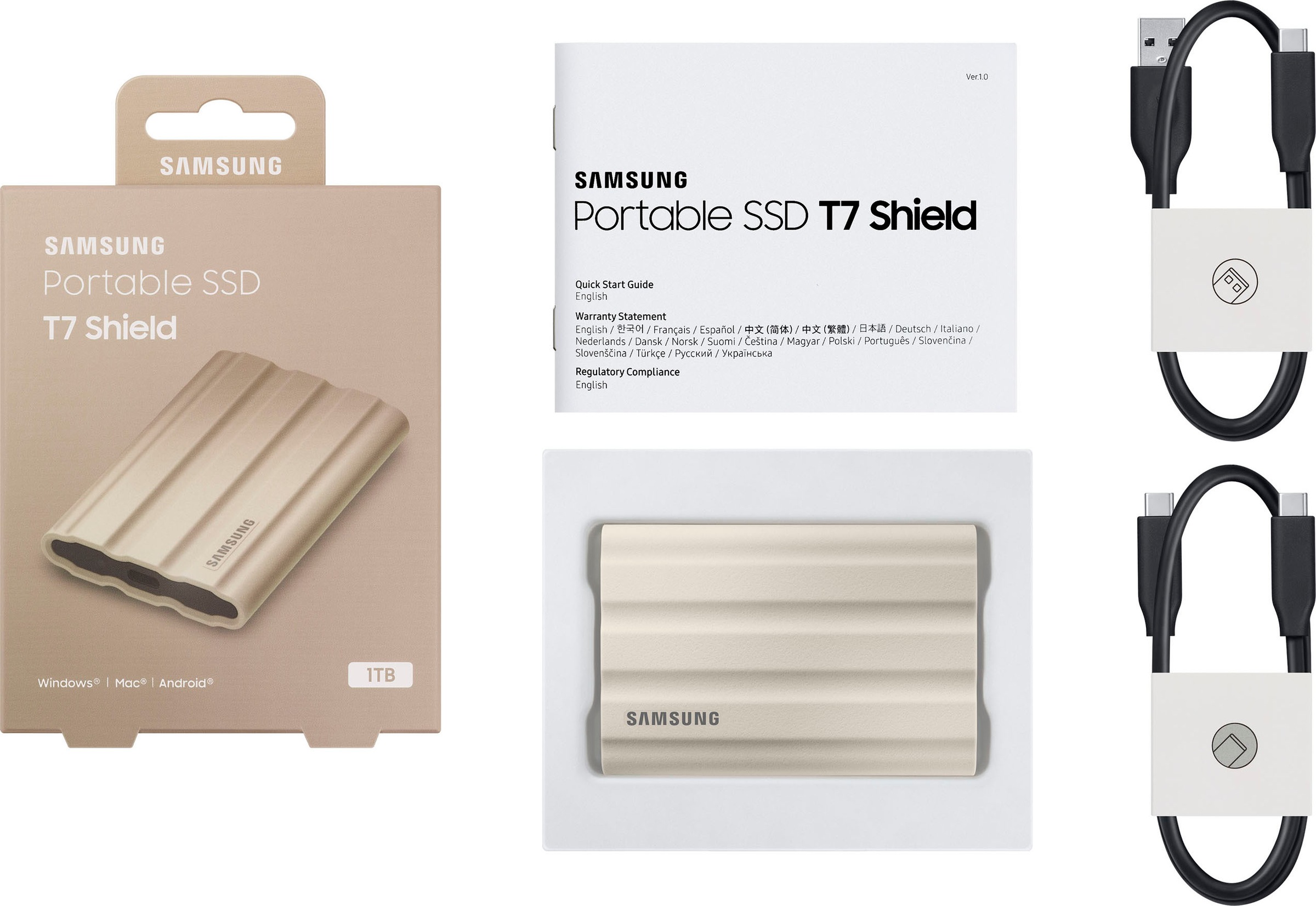 Samsung externe SSD »Portable SSD T7 Shield«, Anschluss USB 3.2 Gen-2