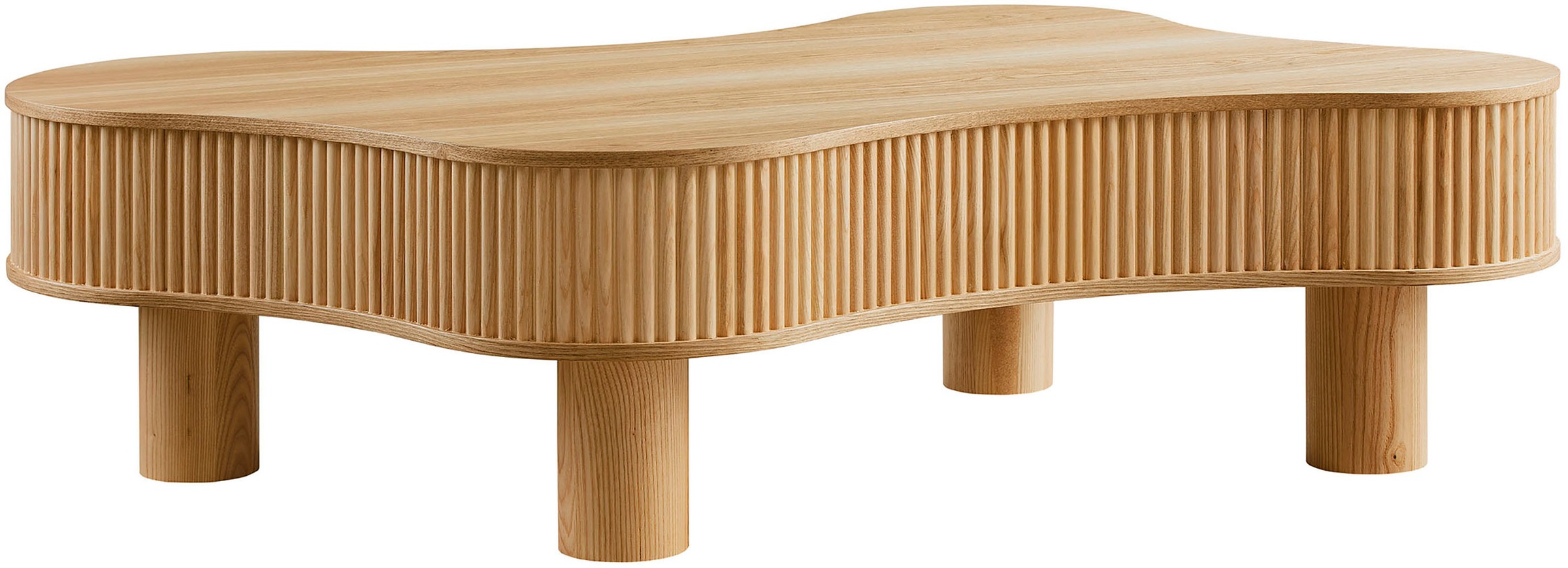 SalesFever Couchtisch "Wohnzimmertisch organisch mit Massivholz-Lamellen 11 günstig online kaufen