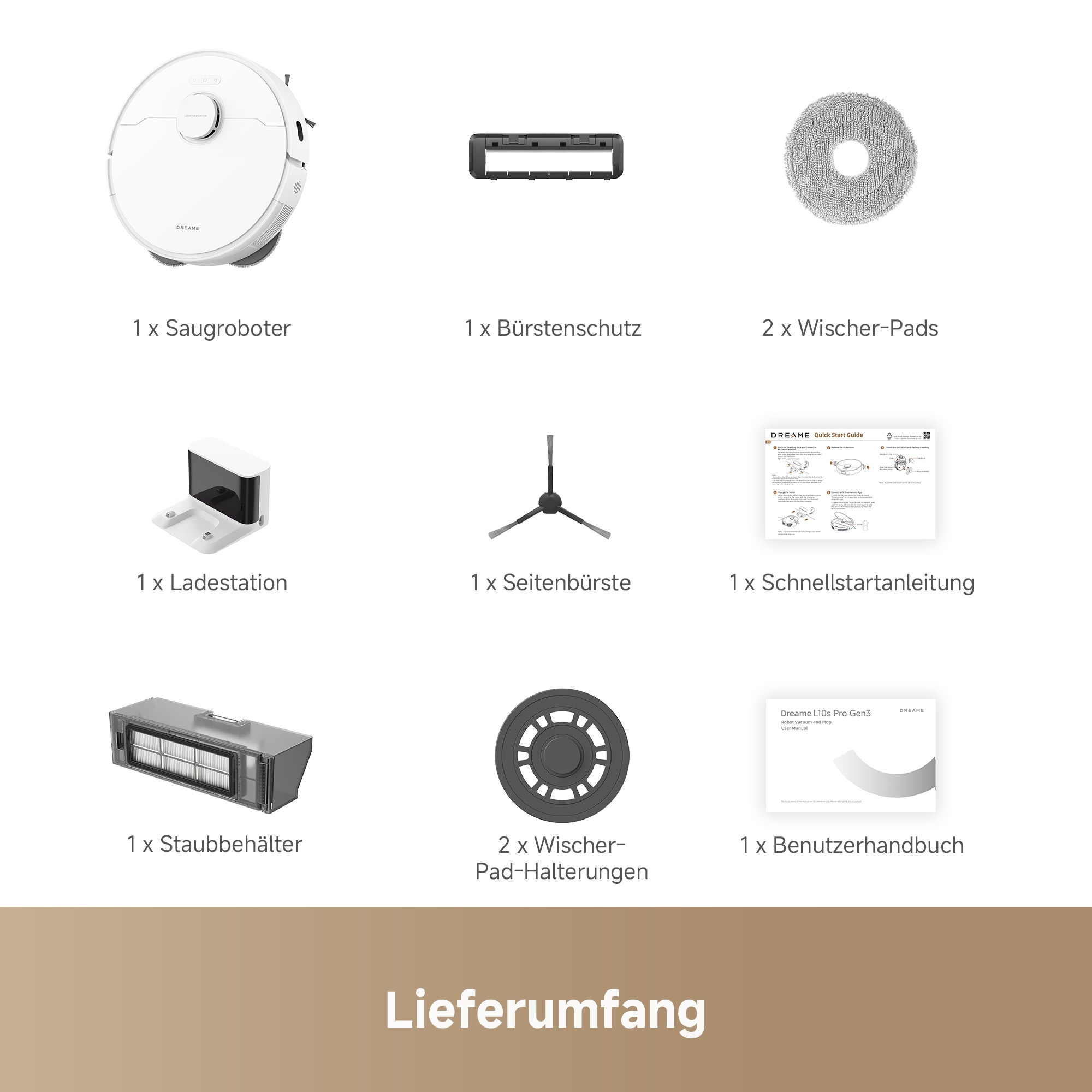 Dreame Nass-Trocken-Saugroboter »L10s Pro Gen3« 13 Kpa, Wischfunktion, Eckenreinigung, Hindernisvermeidung
