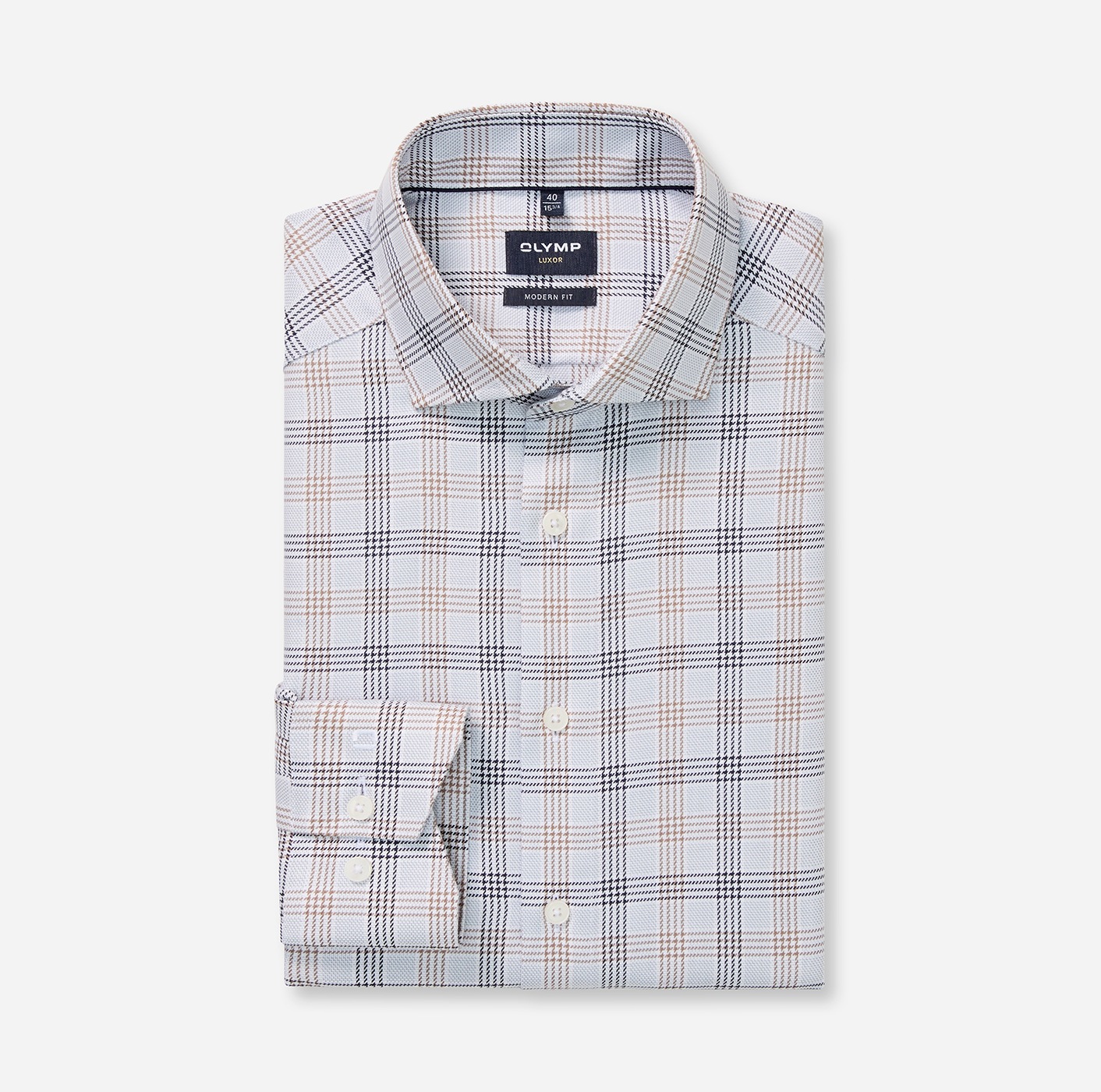 OLYMP Langarmhemd »Luxor« Businesshemd, modern fit, Royal-Kentkragen, kariert